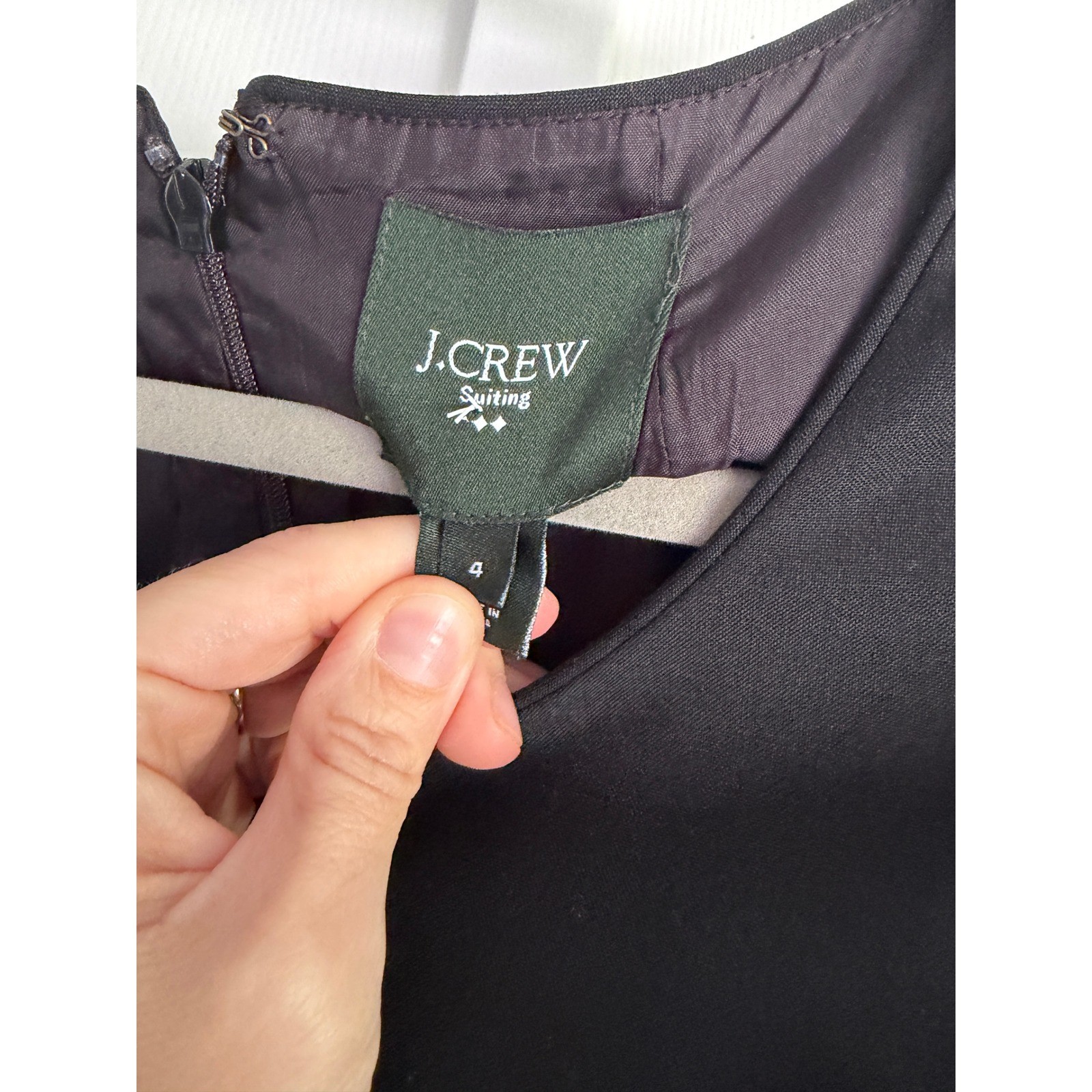 J.Crew Factory Suiting Black Wool Cap Sleeve Sheath Dress Size 4 Professional