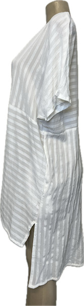 Gershon BRAM Rachine Midi Asymettrical Relaxd Shift Semi-Sheer Dress size XL NWT