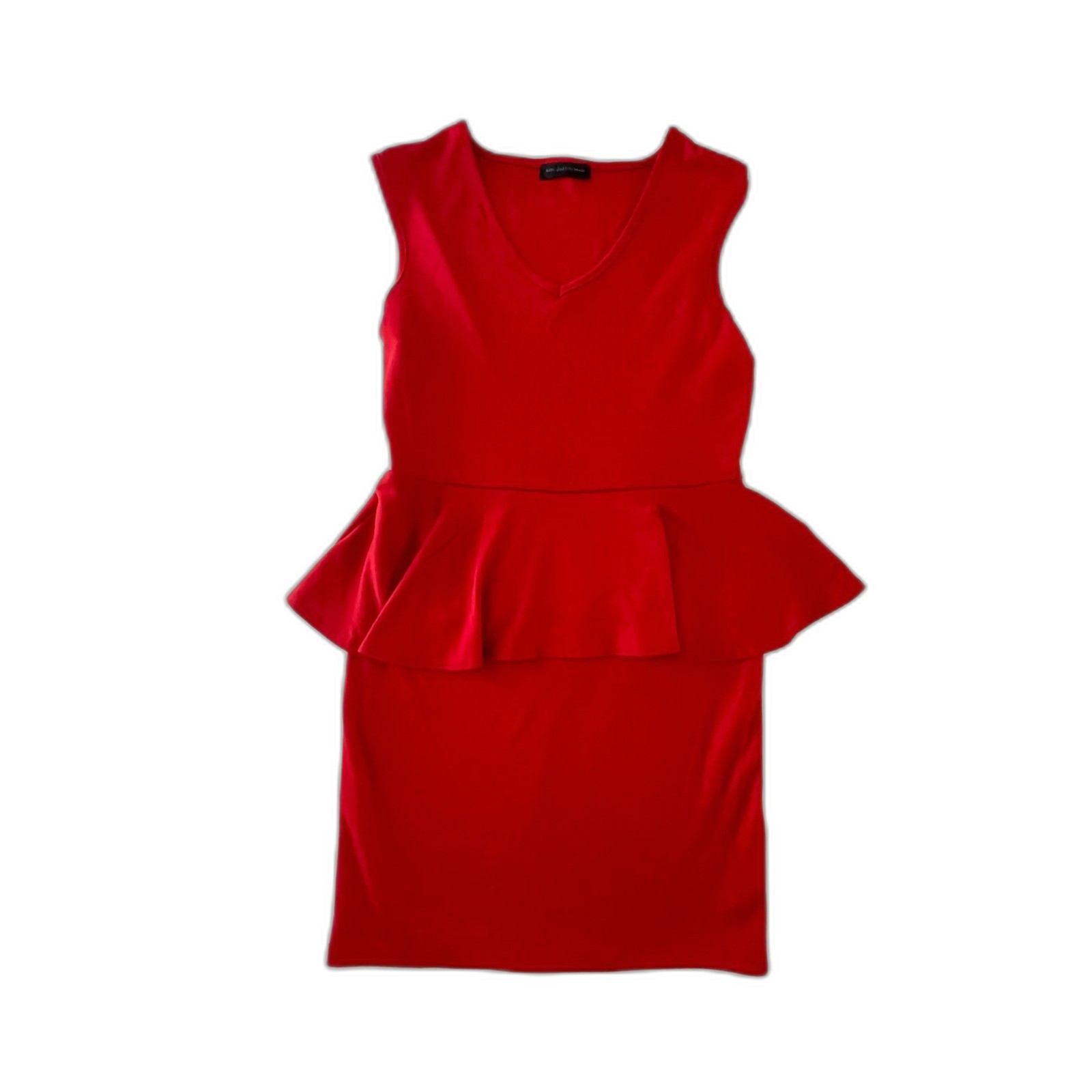 Vintage Y2K 90s American City Wear Peplum Dress Red Sexy Stretch M – Made in USA