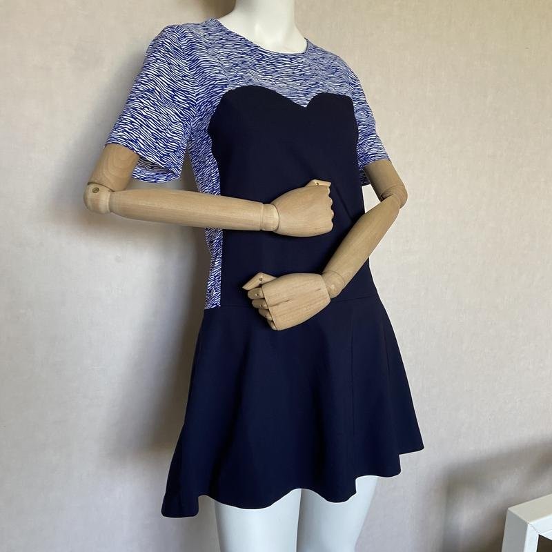 women lacoste dress navy viscose 34