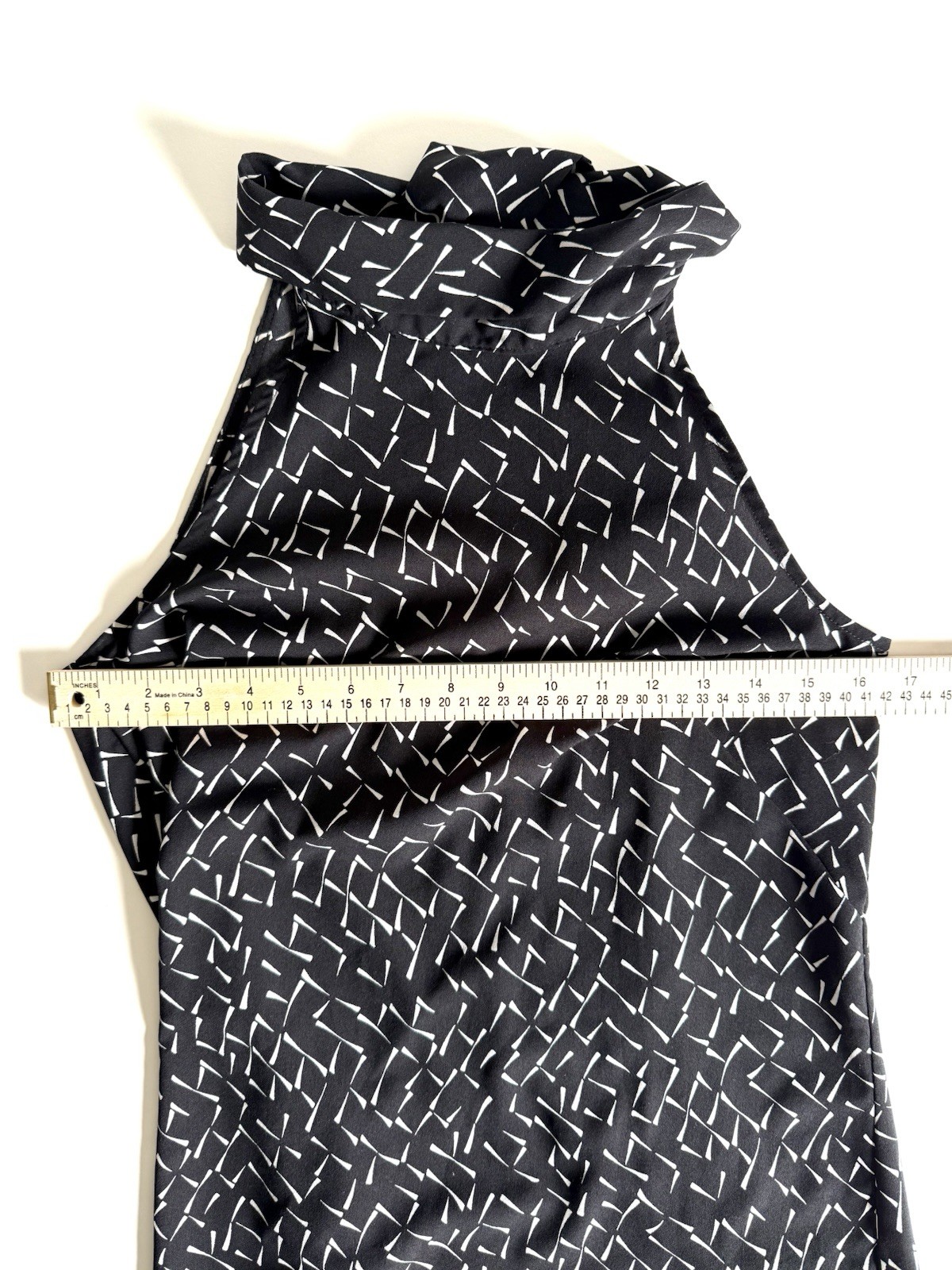 Banana Republic Black/White Geometric High Neck Sleeveless Shift Dress 4