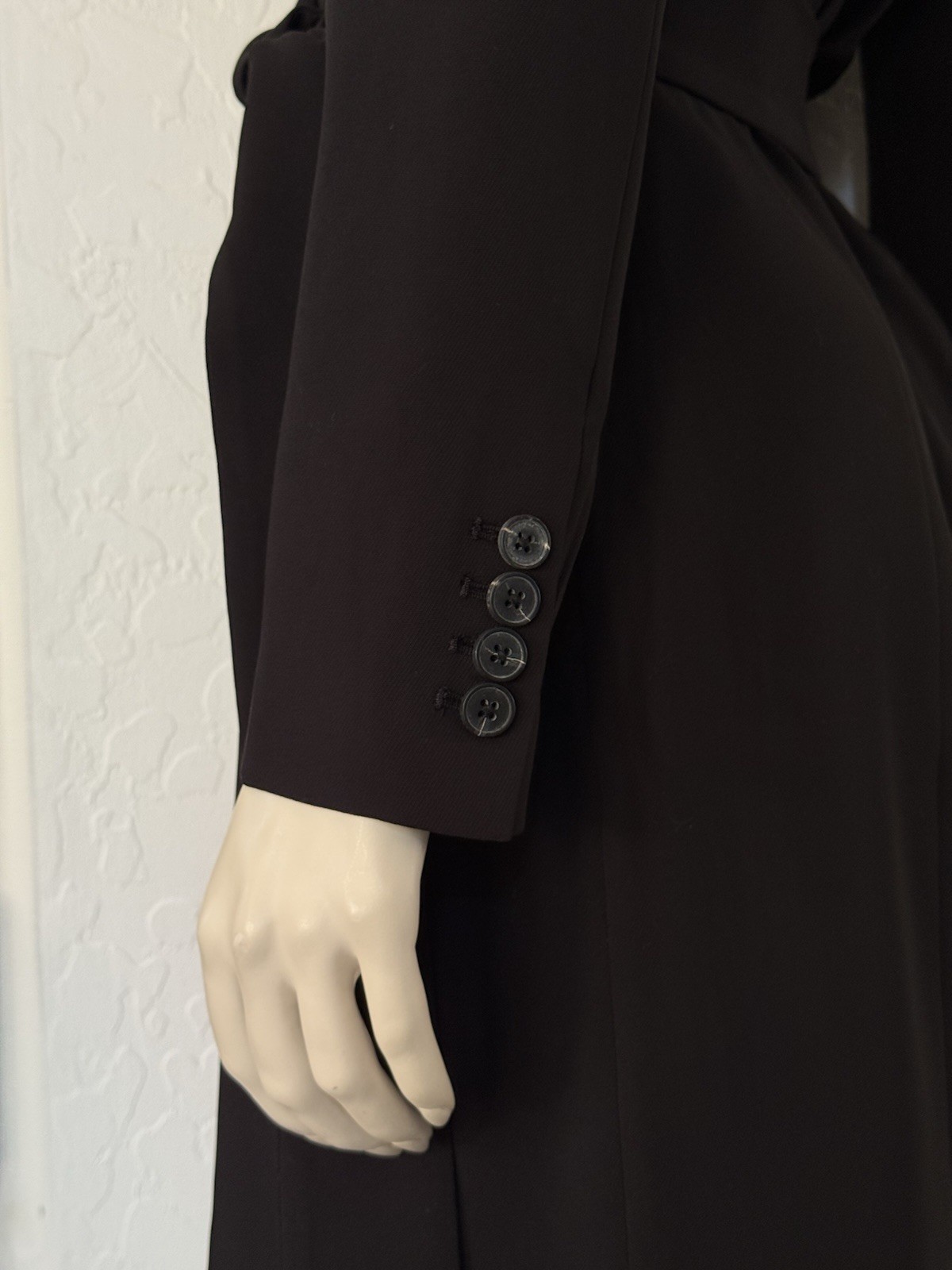 Reiss Peyton Fitted Double Breasted Mini Dress in Black