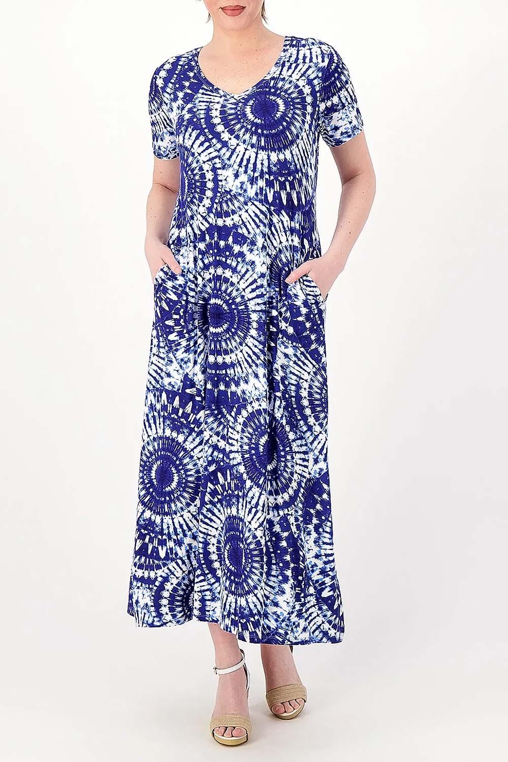 Belle by Kim Gravel Tall Print or Solid V-Neck Maxi Dress Boho Tie Dye