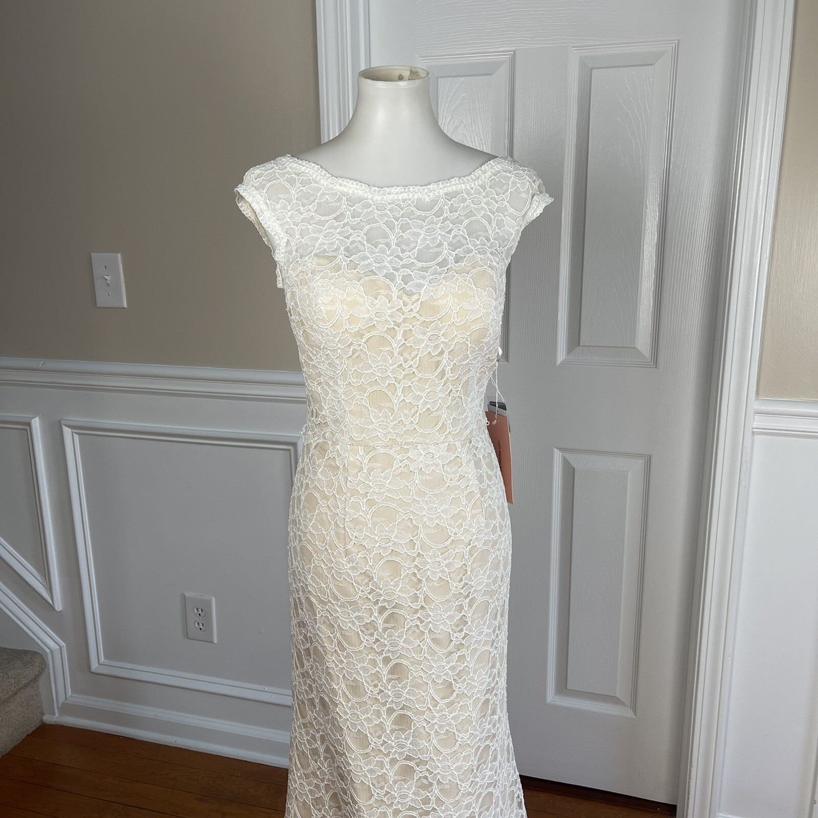 Morilee By Madeline Wedding Dress Size 14 White Open Back Sleeveless Maxi