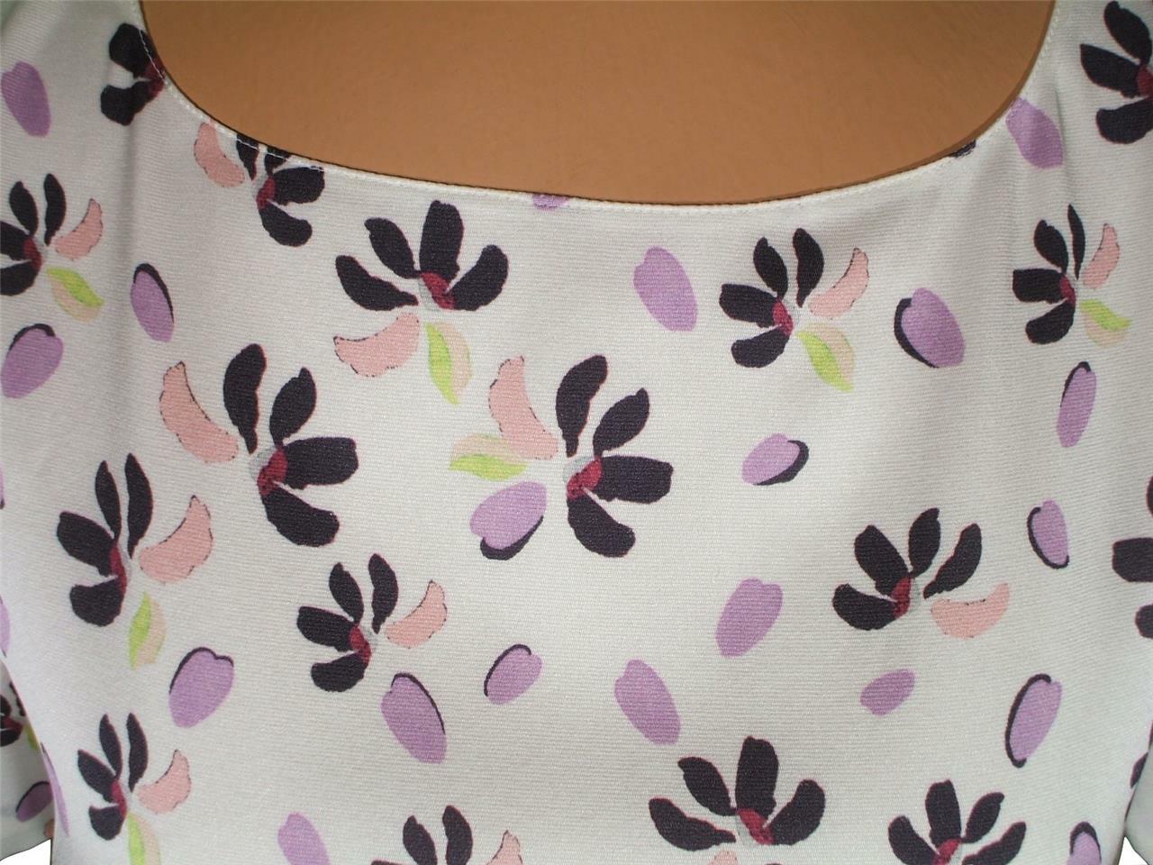 NWT ST. JOHN Knits Geranium Petals Print Stretch Silk Crepe Dress sz 16 $995