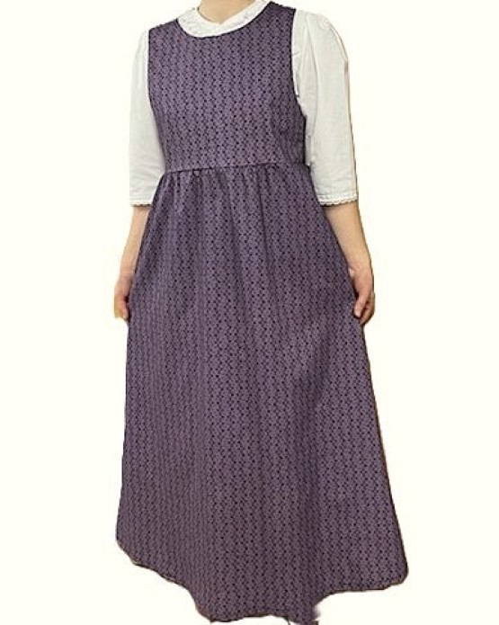 CUSTOM Ladies Plus long full jumper dress purple floral cotton S M L XL 1X 2X 3X