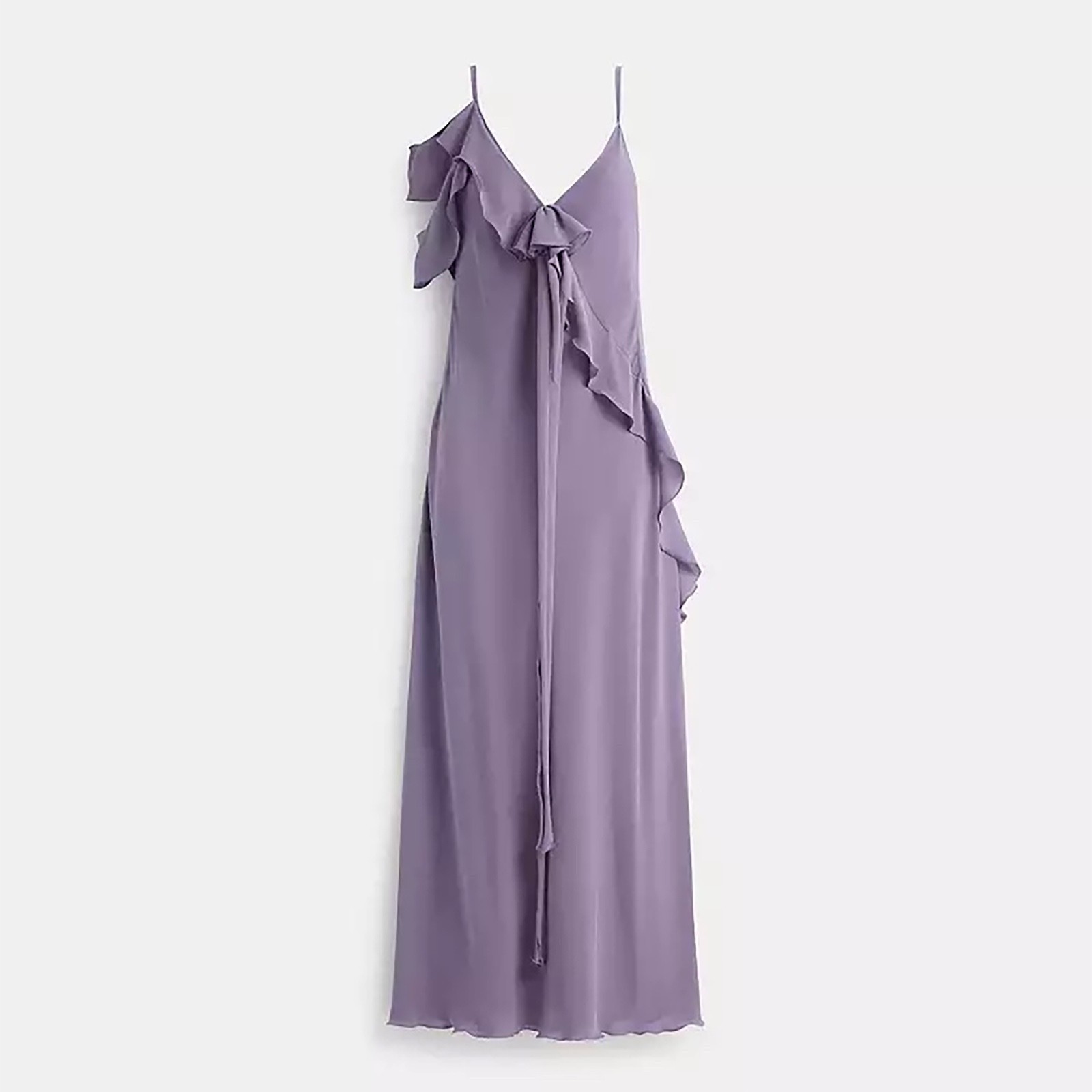 NWT Coach Silk Spaghetti Strap Maxi Dress Sz4 Lilac Purple