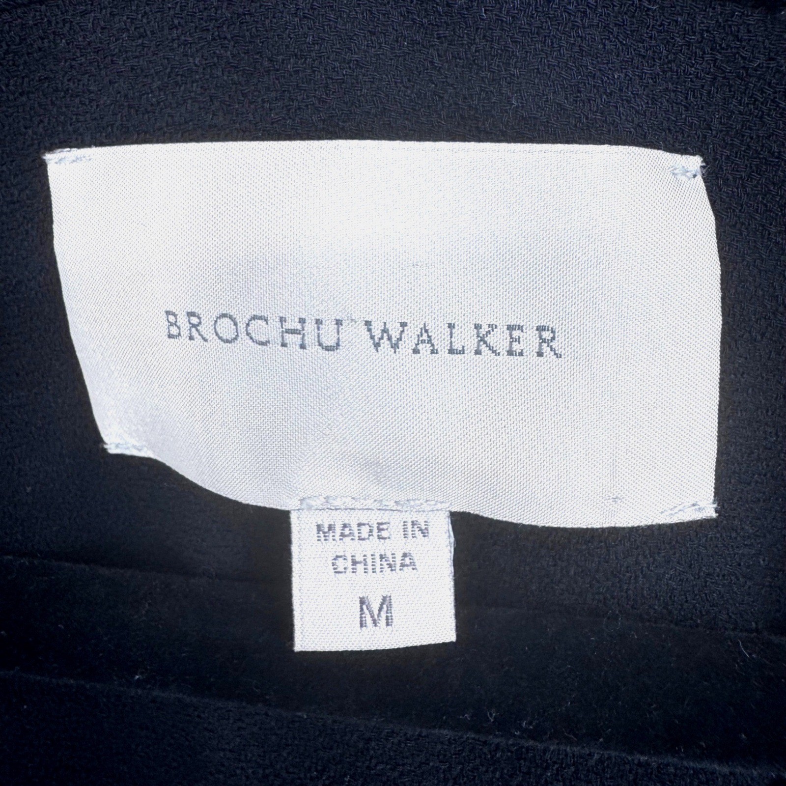 Brochu Walker Black Shift Dress Sz M Pleated Sleeves Quiet Luxury Minimalist