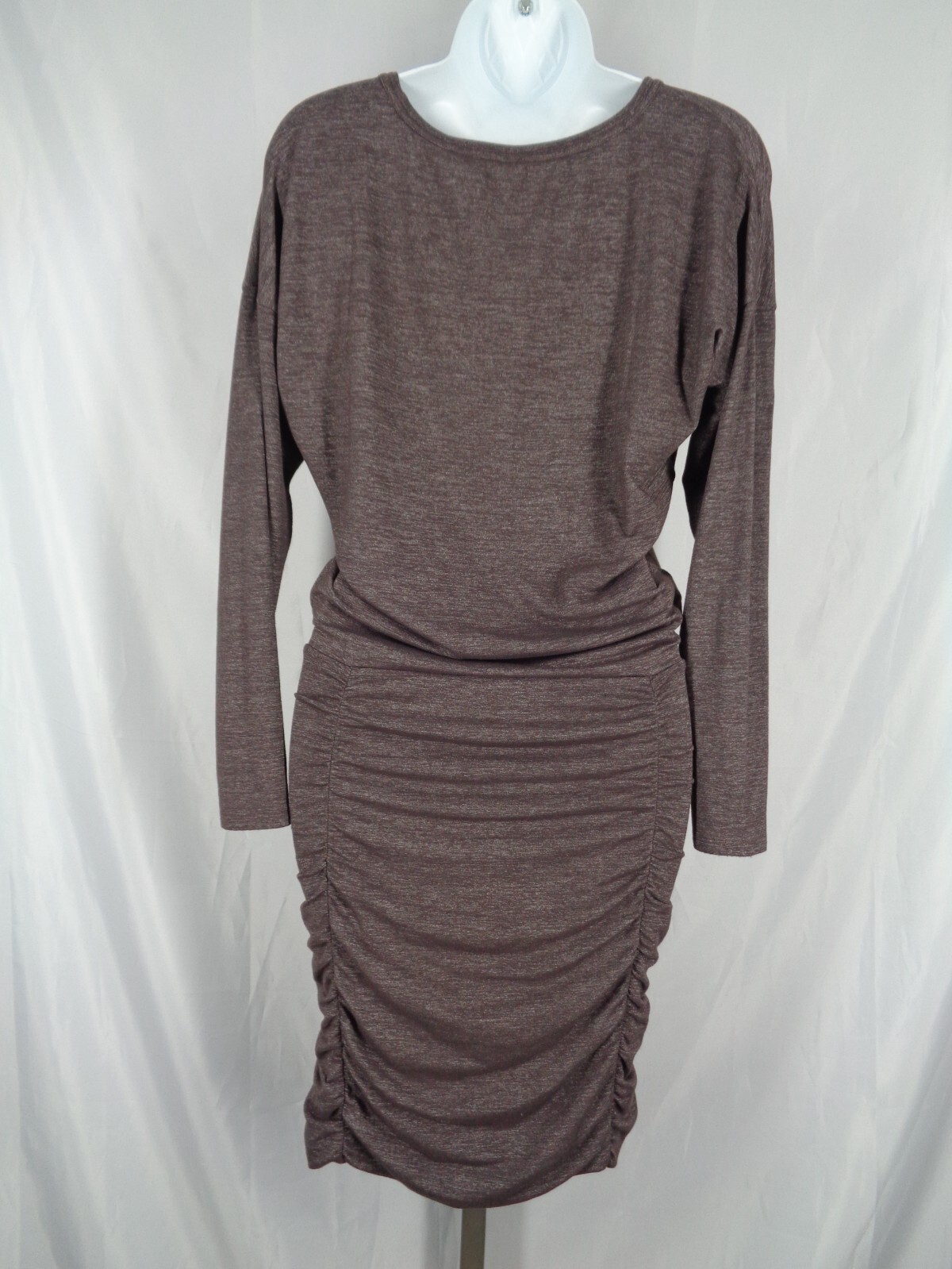 Athleta Heathered Tulip Ruched Long Sleeve Dress Size XS