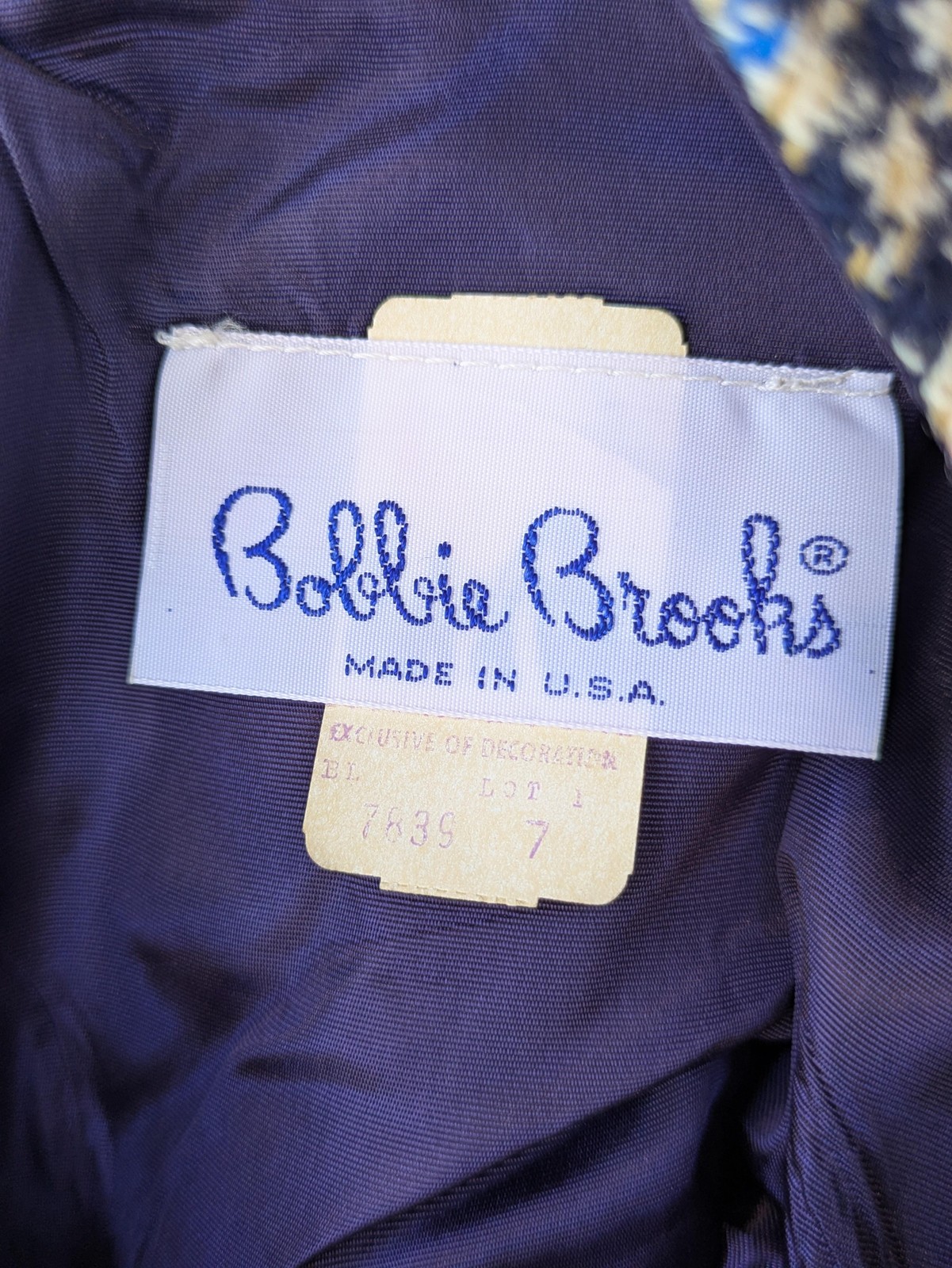 Vintage Bobbie Brooks Shortalls Juniors 7 Beige Plaid Overall A Line 1980s