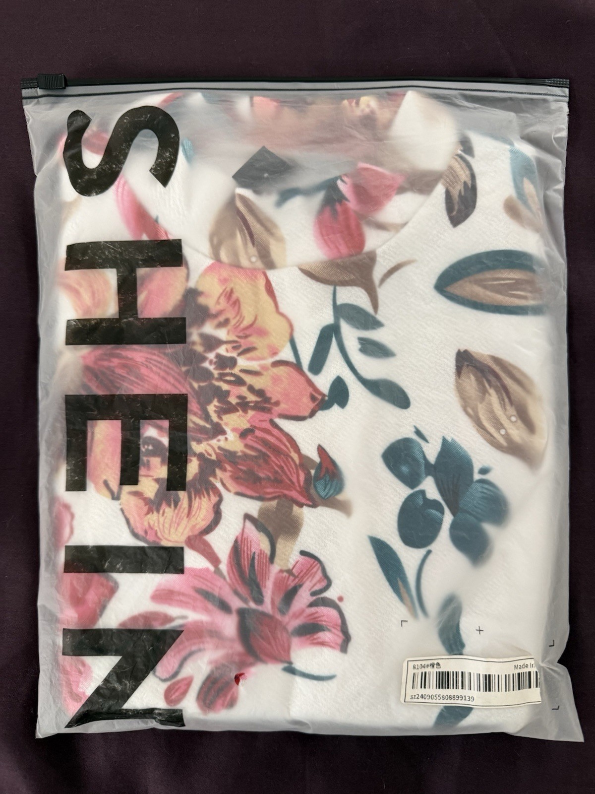 SHEIN Clasi Floral Mock Neck Bodycon Midi Dress White Pink Size S EU 36 US 4