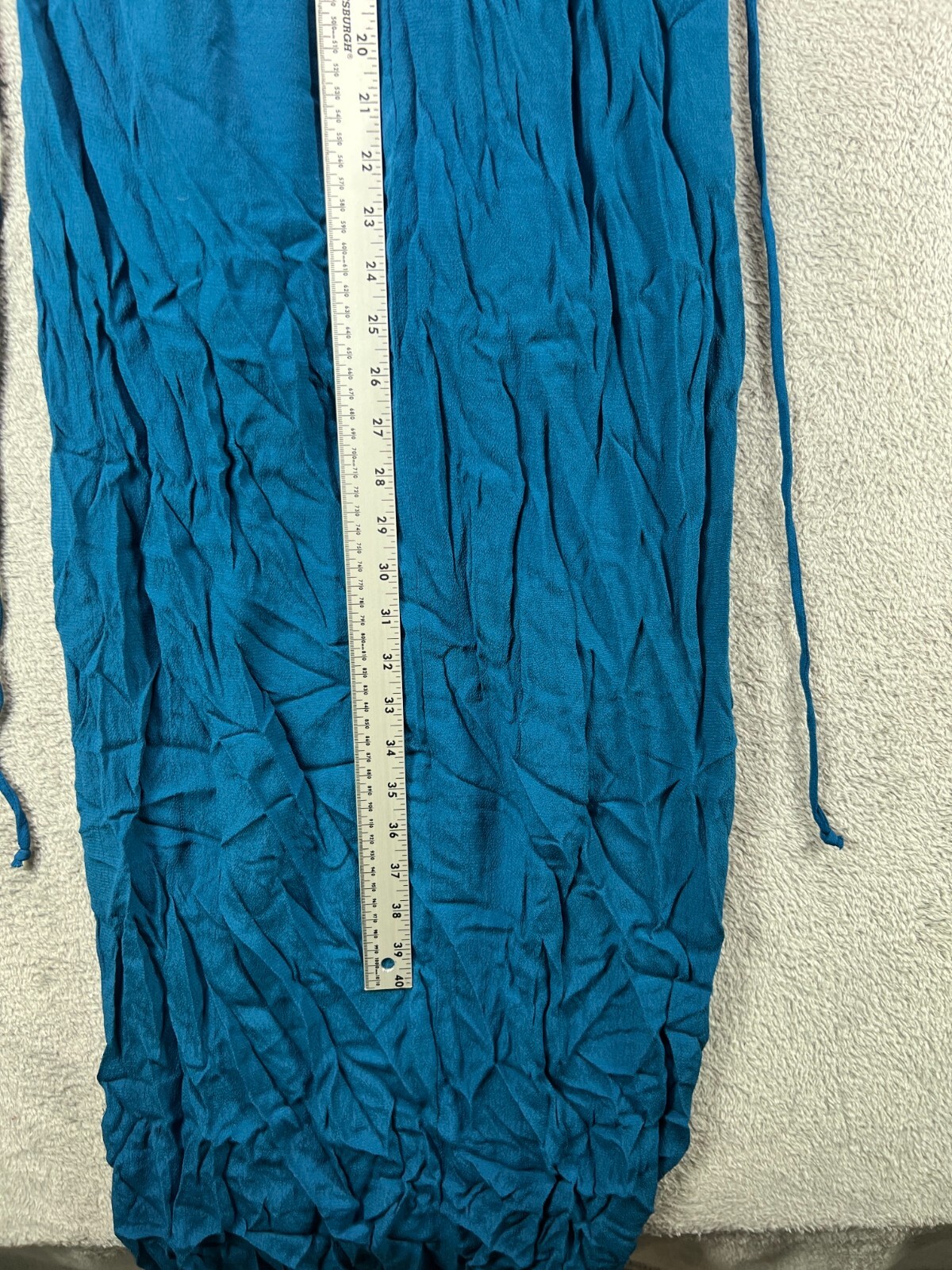 Lucy Love Womens Small Romper Dress Blue Crepe Cap Sleeve Hello Goodbye Dress