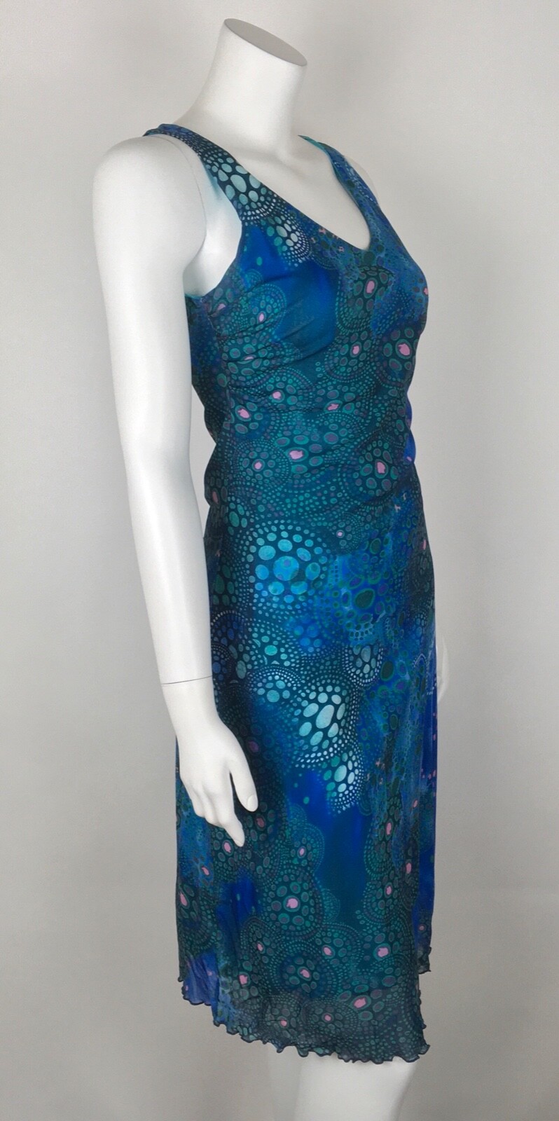 Roberto Cavalli Class Women’s Dress IT 40 US 6 Stretch Sleeveless Blue Multi