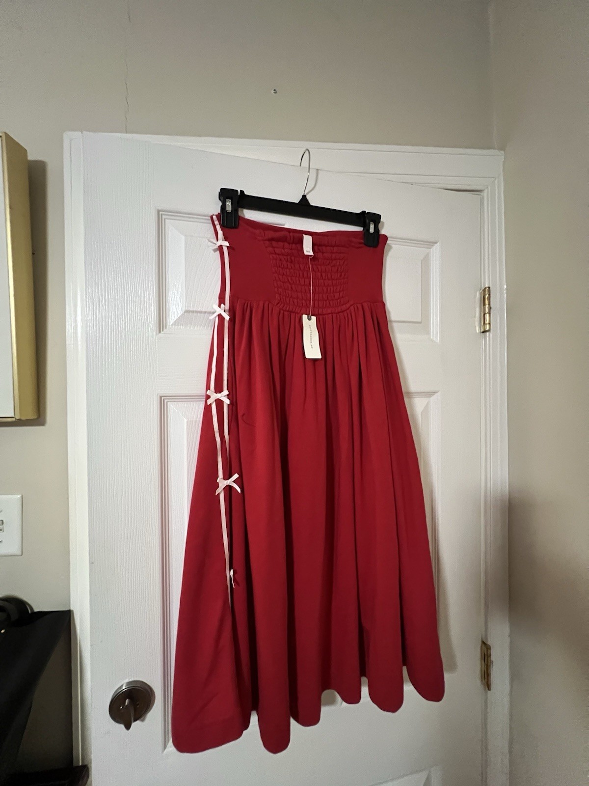 Daily Practice by Anthropologie Strapless Side Bow Tube Midi Dress XS