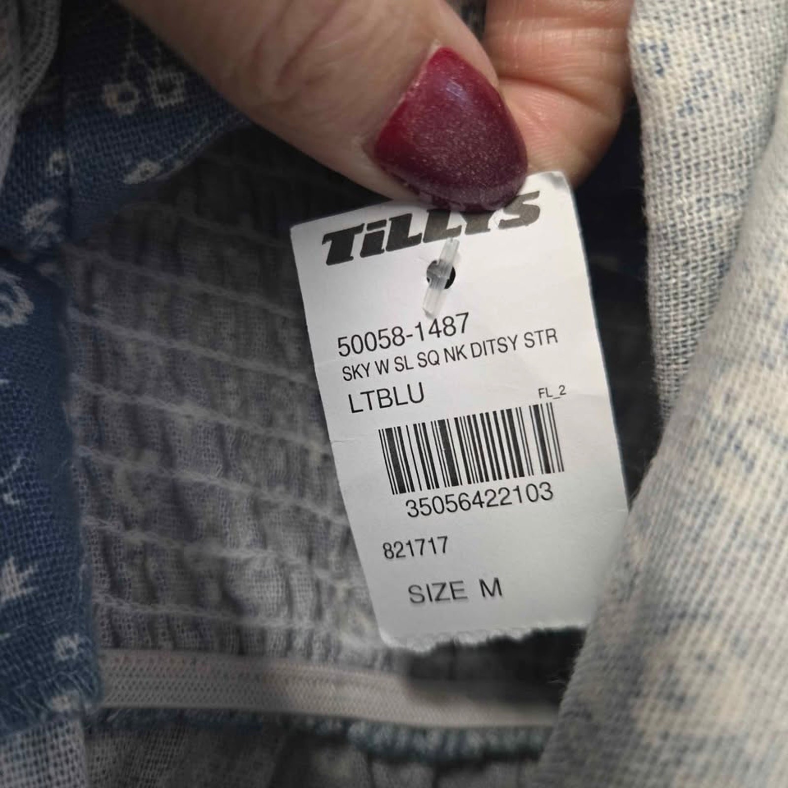 Sky and Sparrow Blue Ditsy Floral Square Neck Mini Dress New with tags
