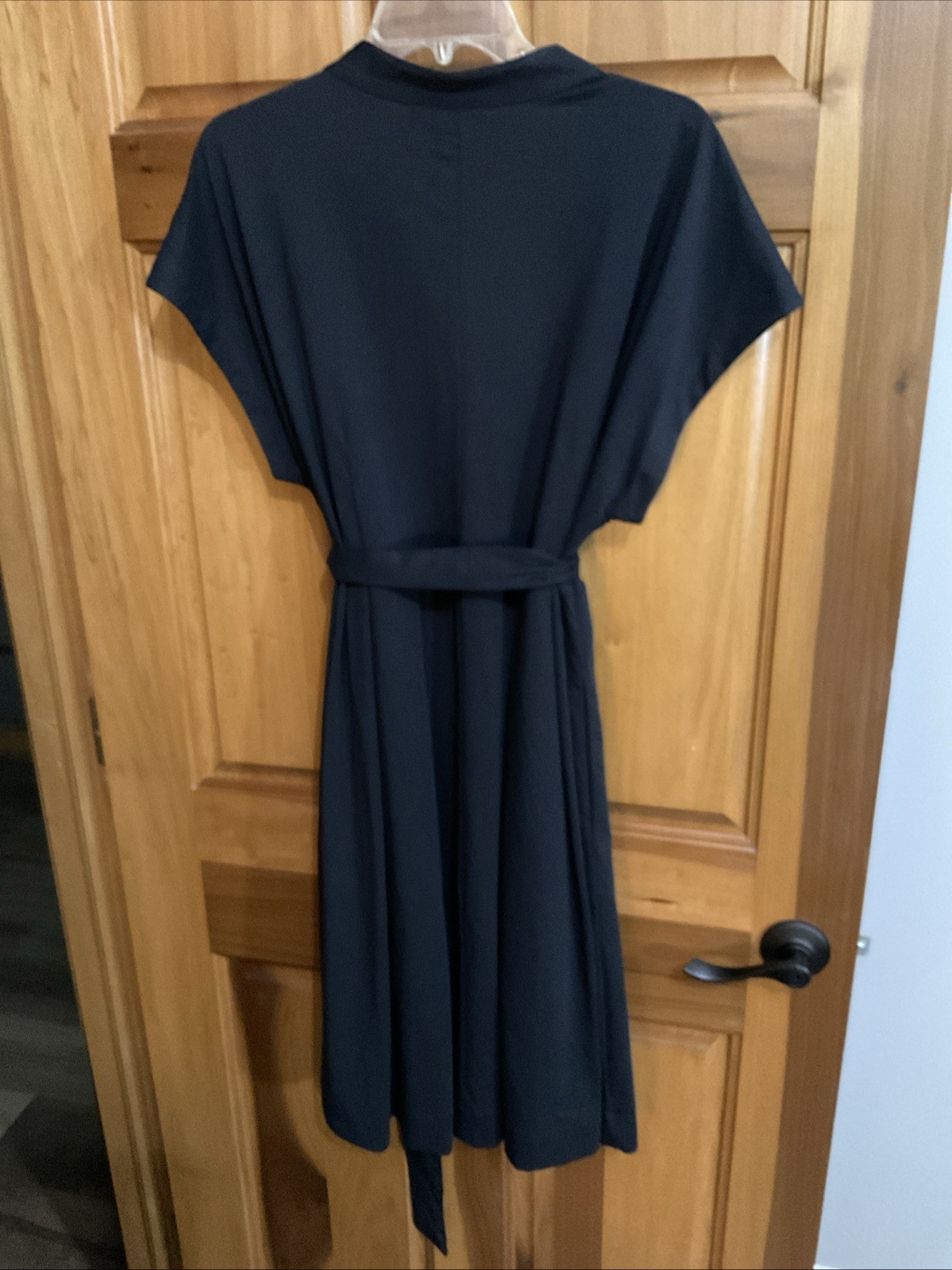 41 Hawthorn Womens Black Split Neck Cap Sleeve Belted Dress Size XXL NWT