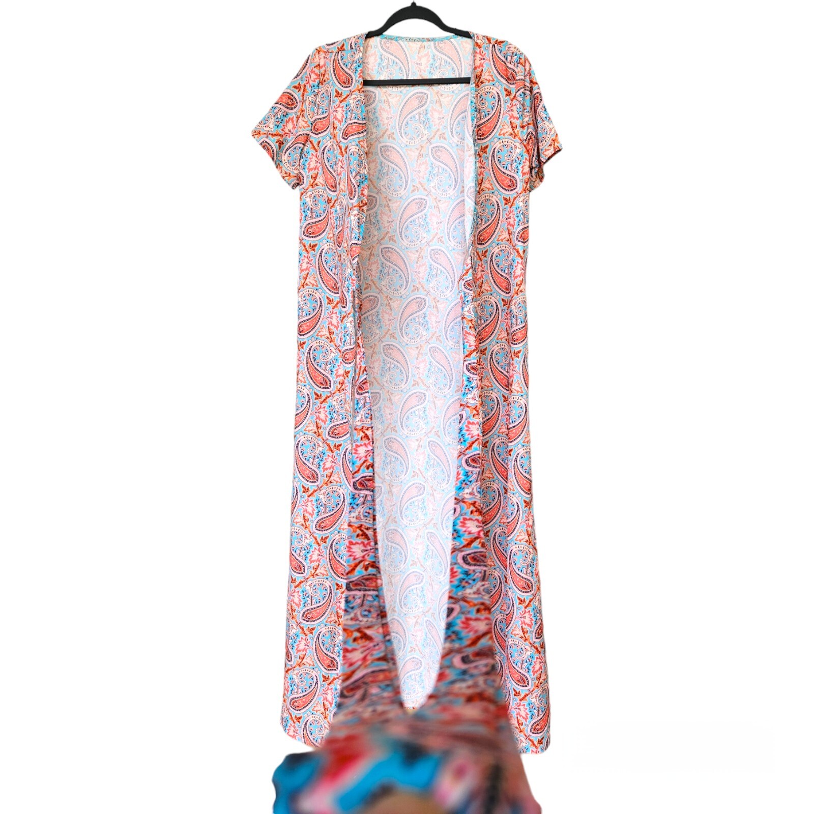 Casual Short Sleeve Printed Wrap Dress Midi Dress Size Medium