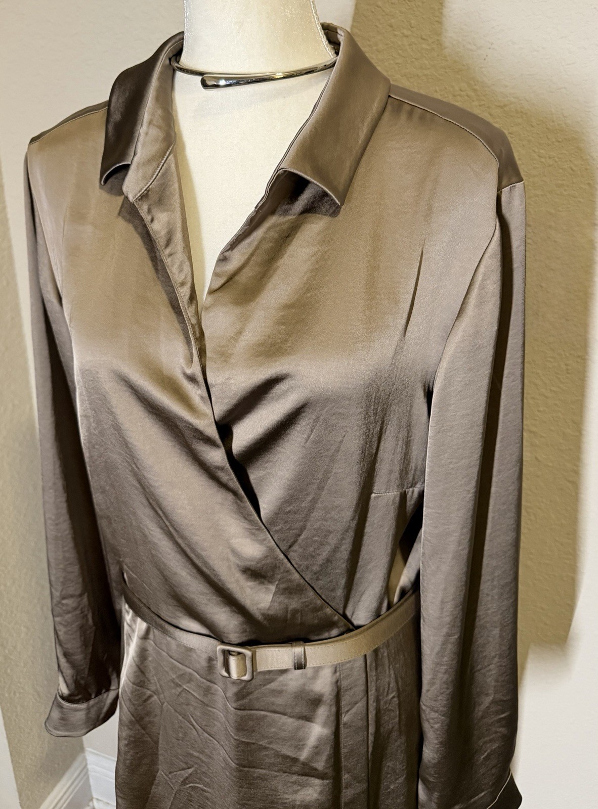 NWT $2690 Ralph Lauren Collection Aniyah Washed Charmeuse Day Dress Sz 16