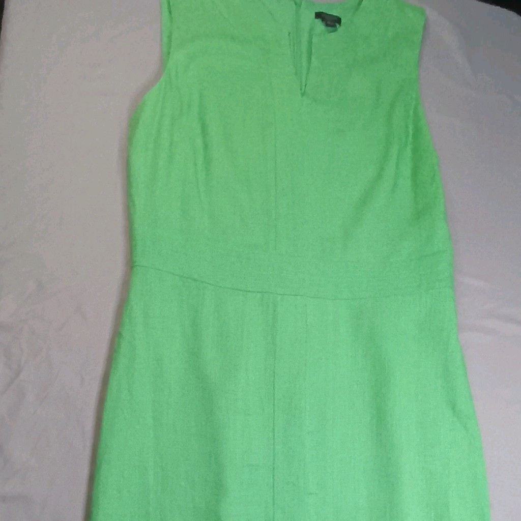 Green Ann Taylor Size 10 Linen Blend Lined Dress