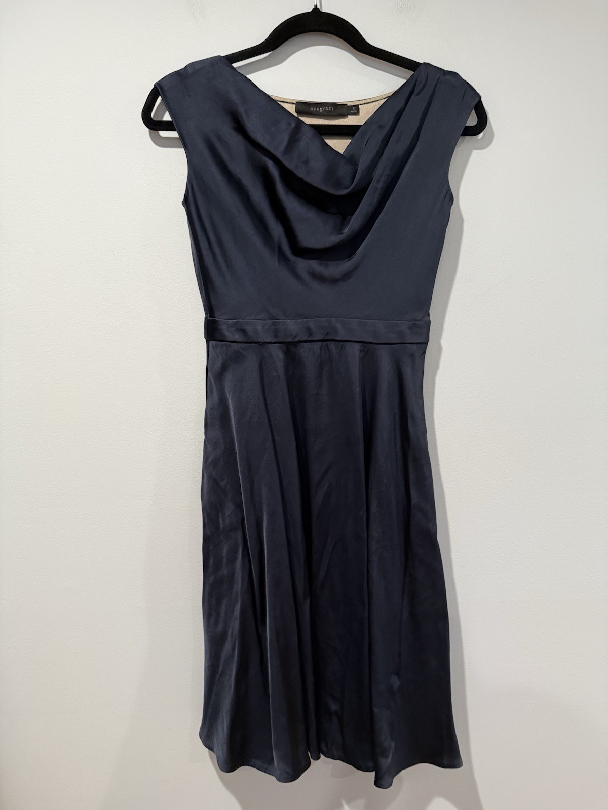 Anagram Swing Dress Womens XS/S Cocktail Travel Minimalist Cowl Zip Work Party