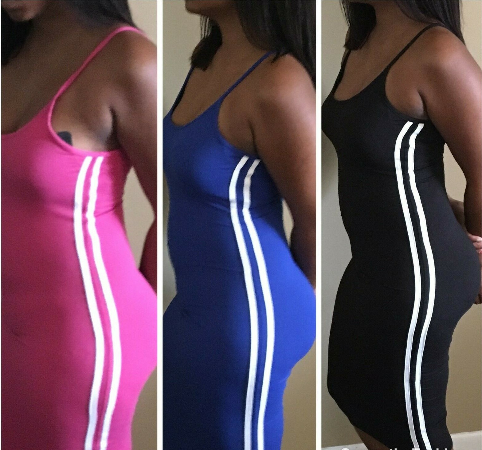 US Seller!!!! New Cami Dress with White Side Stripe
