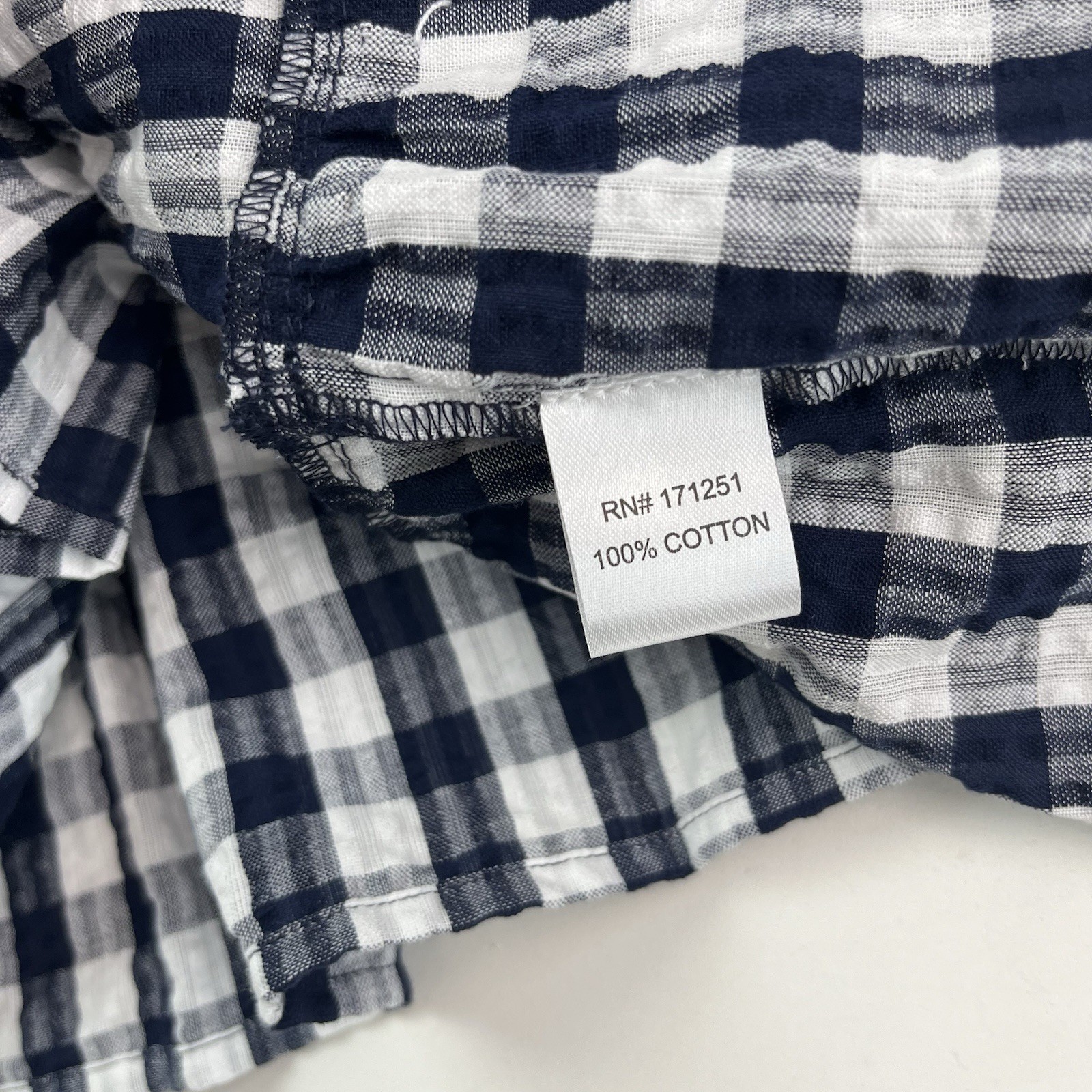 Caroline Constas Gingham Smocked Mini Dress S Navy Cowgirl Milkmaid Coastal NWT