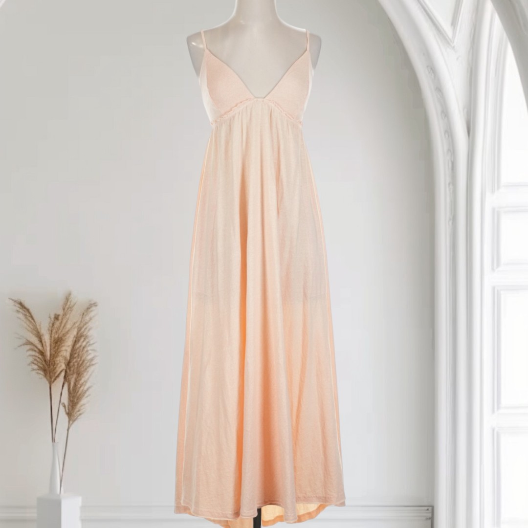 Free People Beach Women’s XS Maxi Dress Organic Cotton/Linen Adjustable Straps
