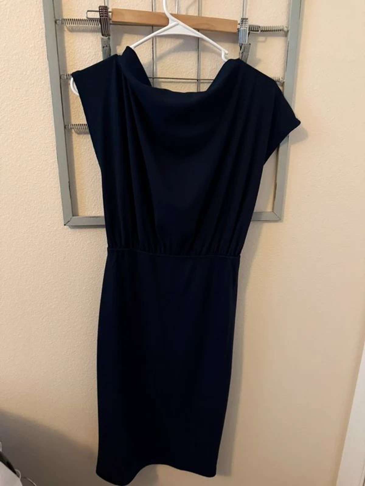 Cowl Neck Midi Dress in Navy