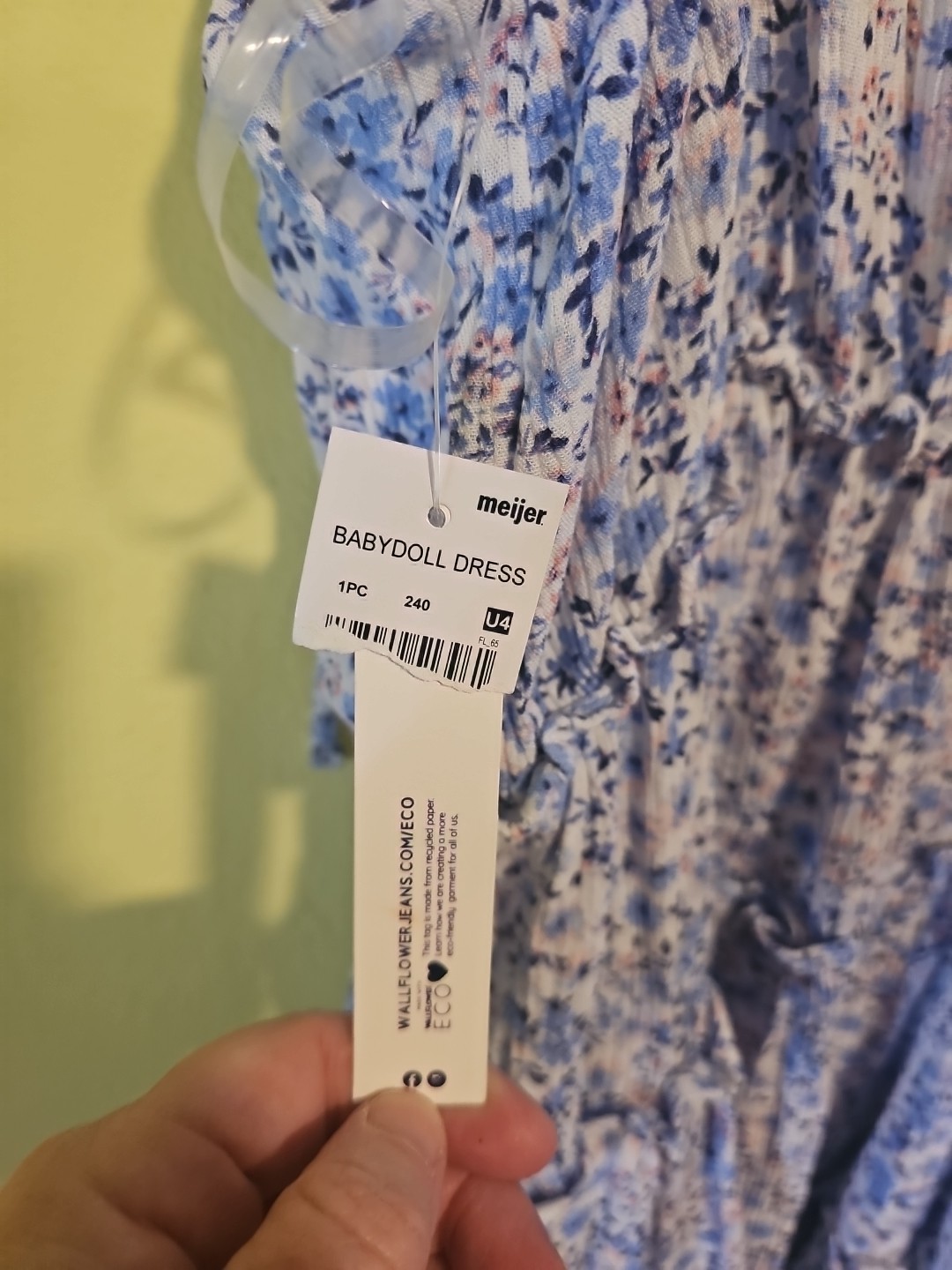 NWT Wildflower Junior Size Medium Floral Print Baby Doll Dress Spaghetti Straps