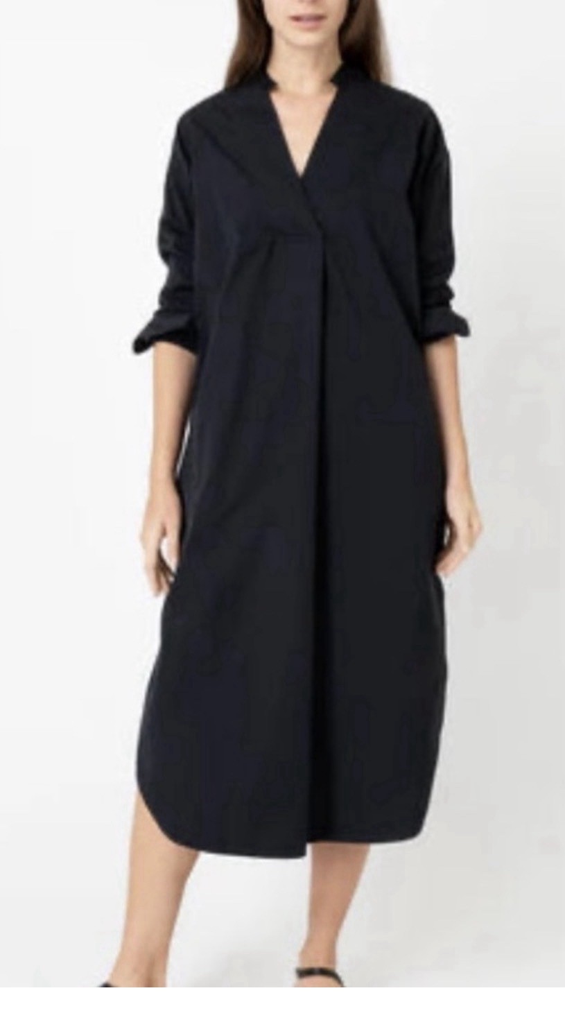 Ann Mashburn Dress Size Medium Poplin Shirt Dress 100% Cotton Long Sleeve #Z11-1