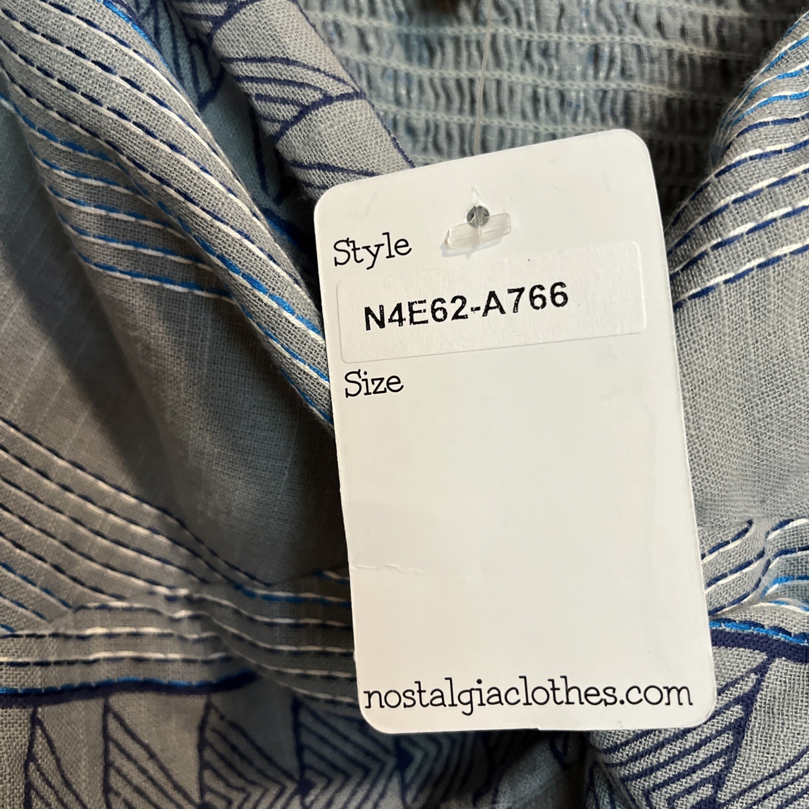 Nostalgia Embroidery Dress L Blue