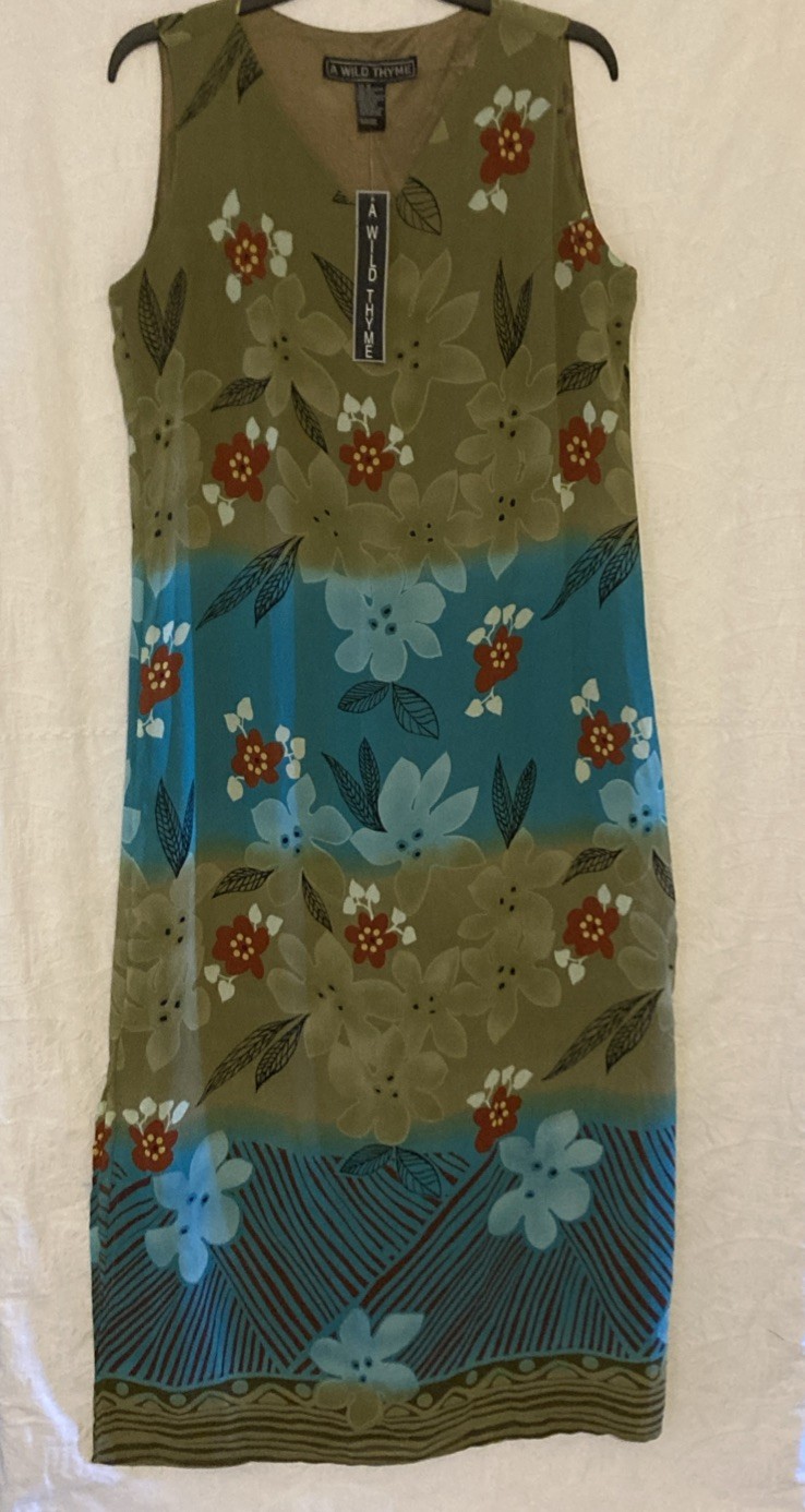 NWT A WILD THYME Size 10 Floral Maxi Dress Sleeveless Fully Lined