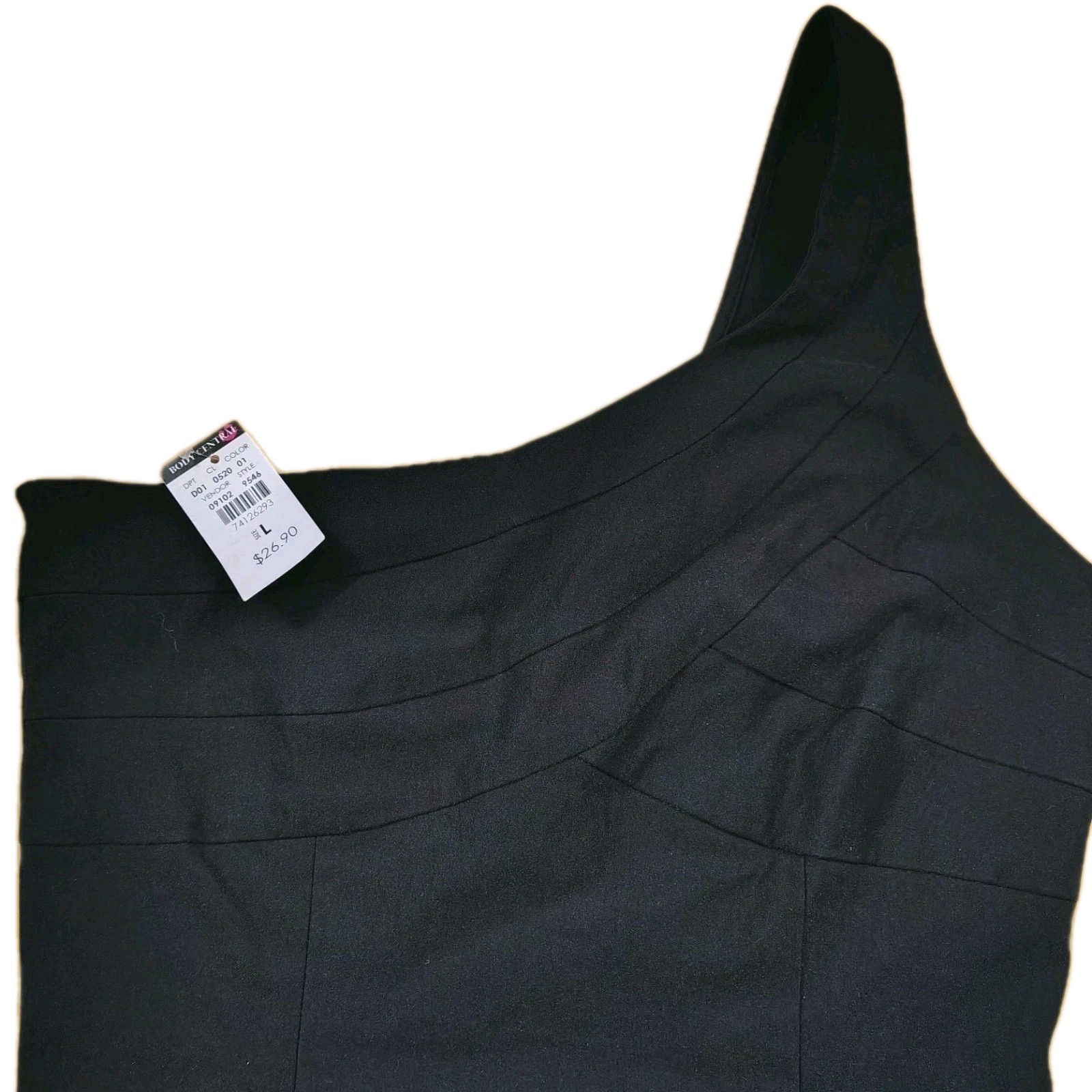 Body Central Hazel One Shoulder Dress Womens Large Mini Black NWT