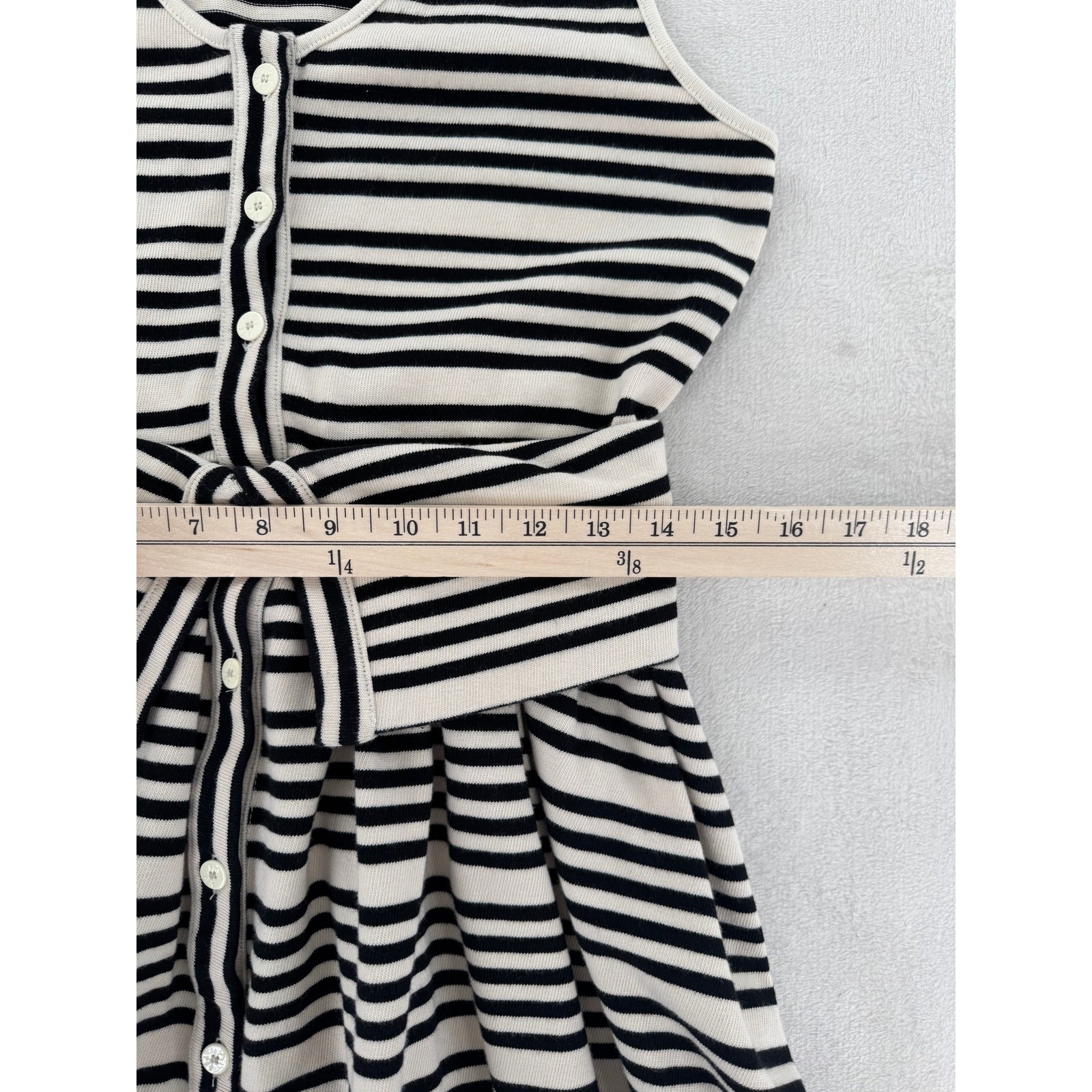 Opening Ceremony Black Ivory Stripe Dress Button Up Sleeveless Mini Small