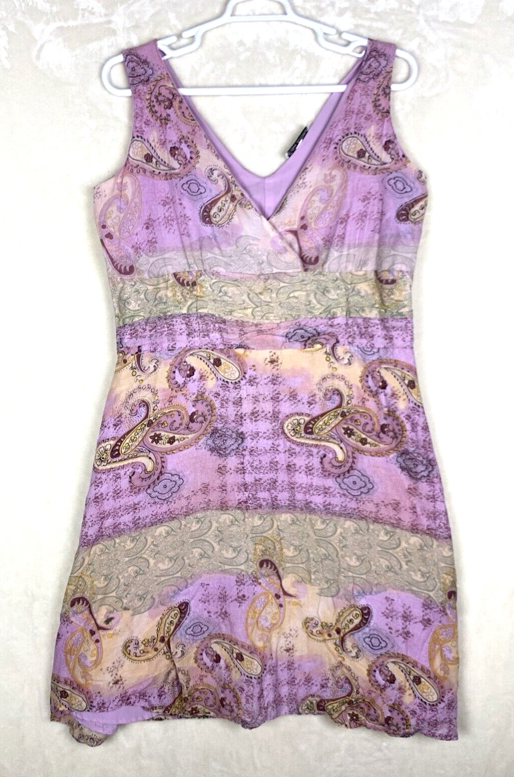 Erica Brooke Dress Womens Plus 20 Aline Paisley Flowy 100% Cotton Natural Summer