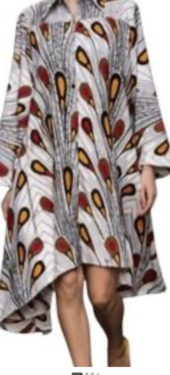 Step In Style Woman’s S Peacock Shirt Dress Asametrical Stand Out Dress WearArt