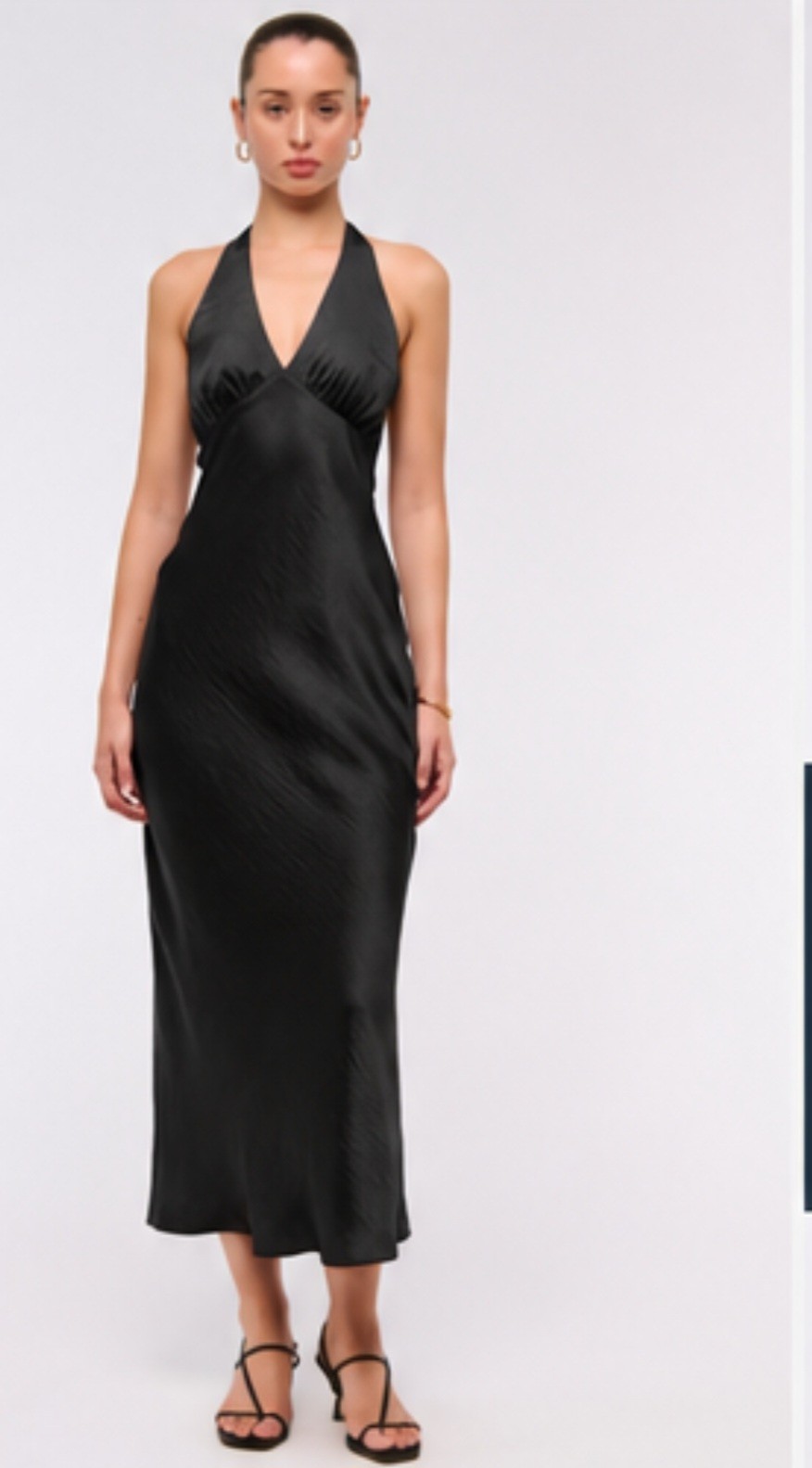Abercrombie & Fitch Black Halter Maxi Dress Open Back Size M NWT