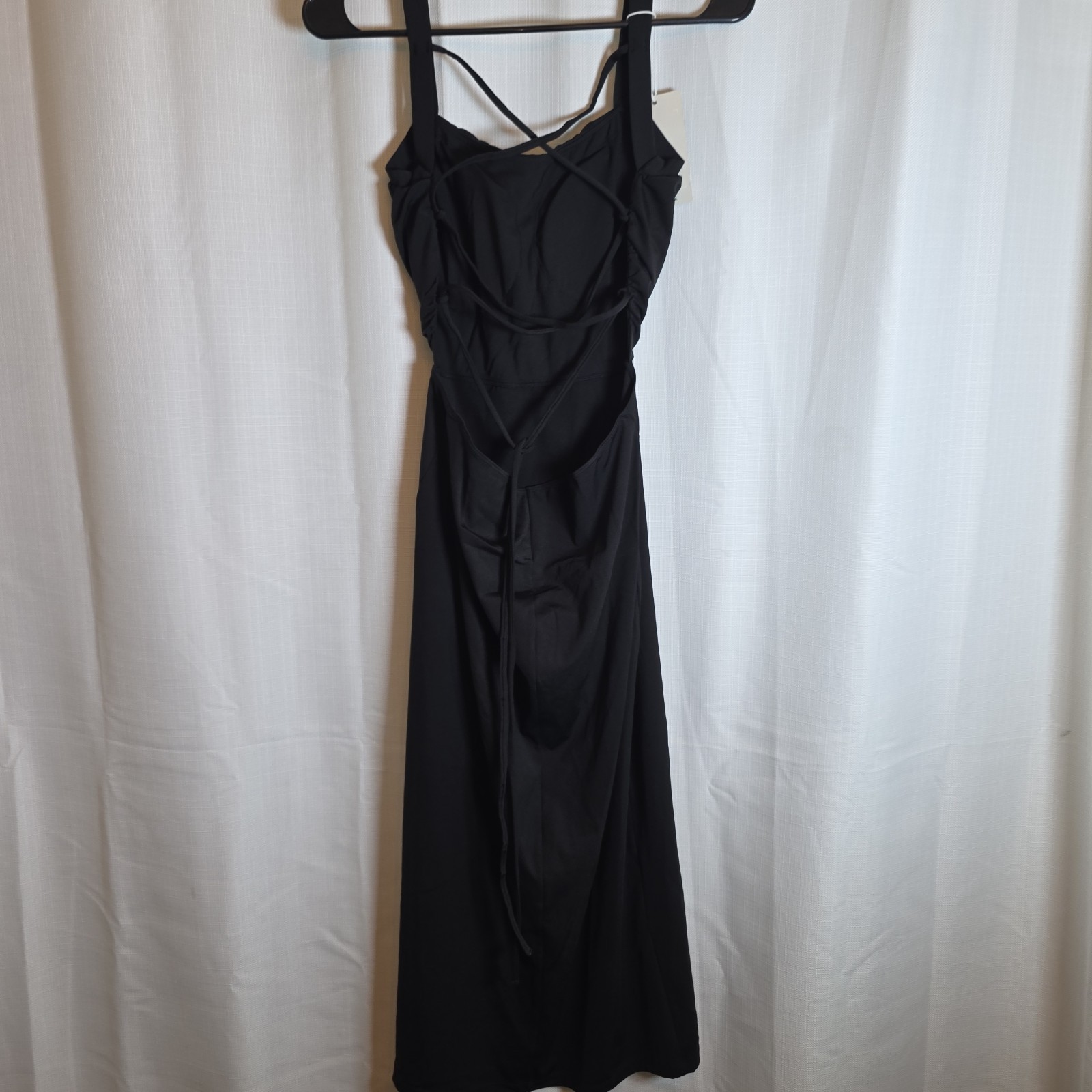 Halara SoftlyZero Airy Ruched Lace Up Bodycon Midi Cool Touch Casual Med NWT