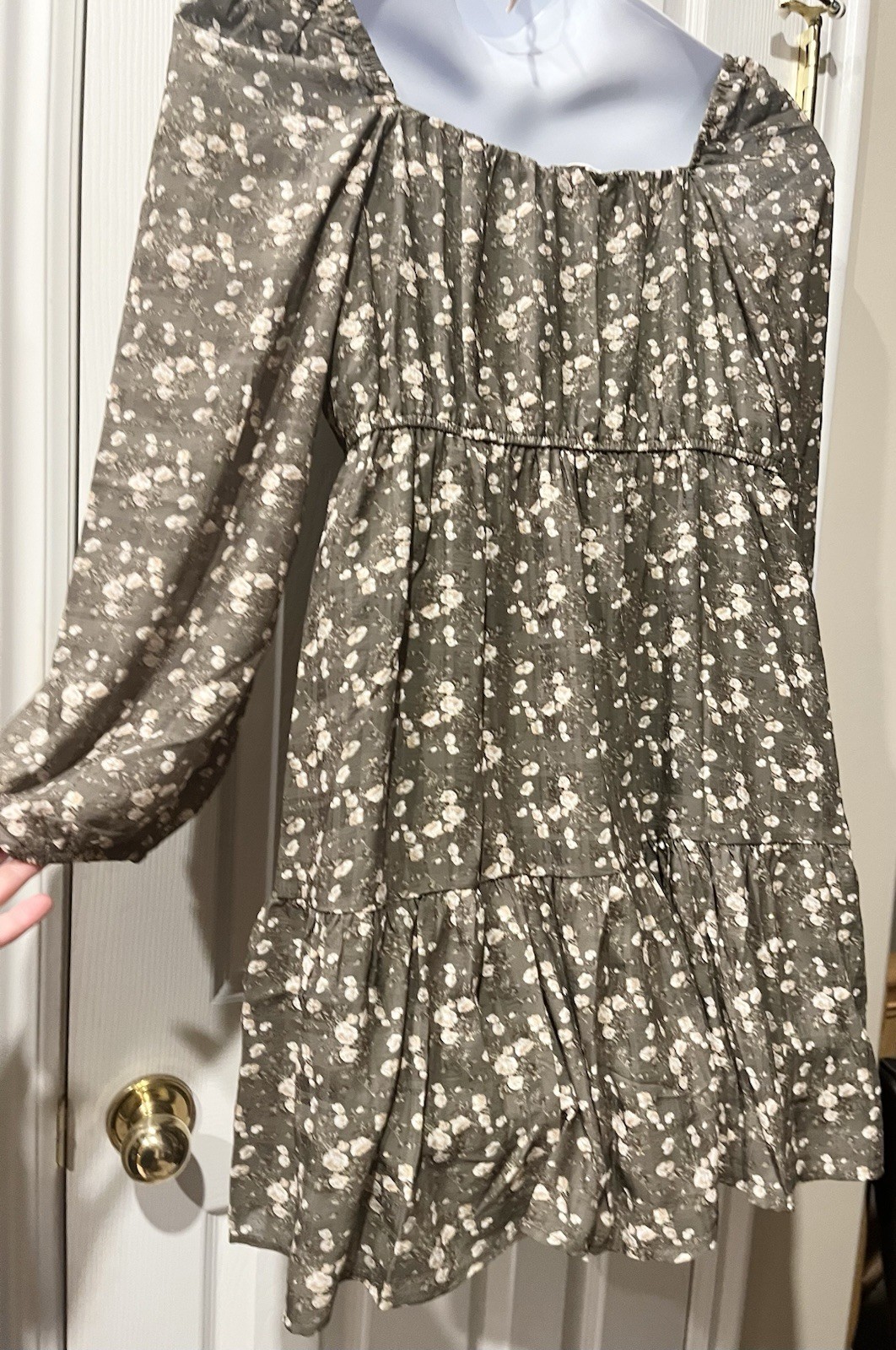And Now This Trendy Plus Size Peasant Mini Dress – 1X – Oregano- NWT -$54 Retail