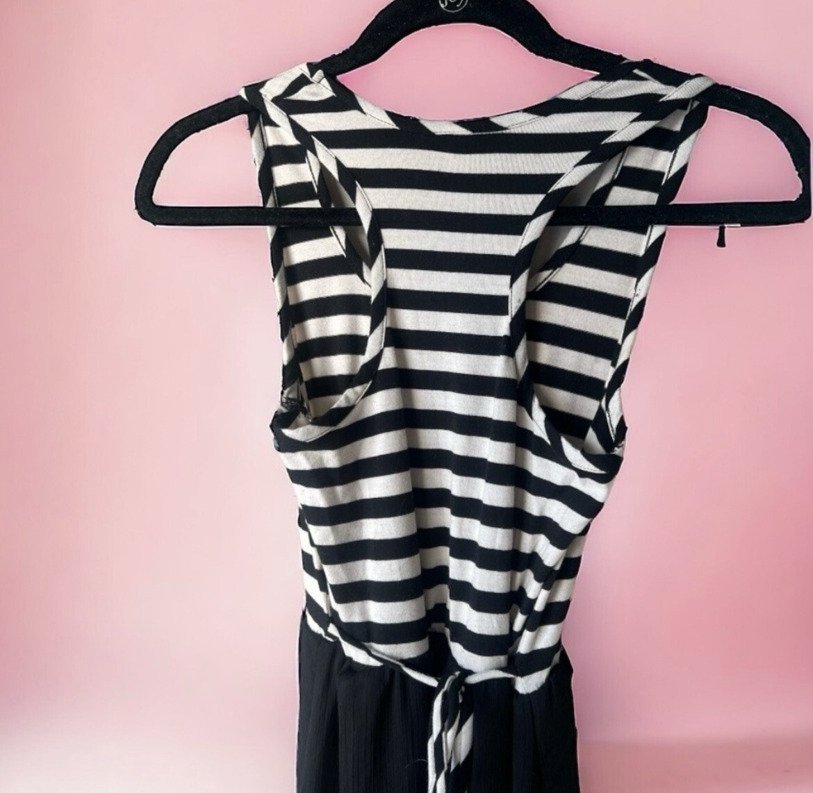 Black & White Sleeveless Summer High Low Dress – Size Small