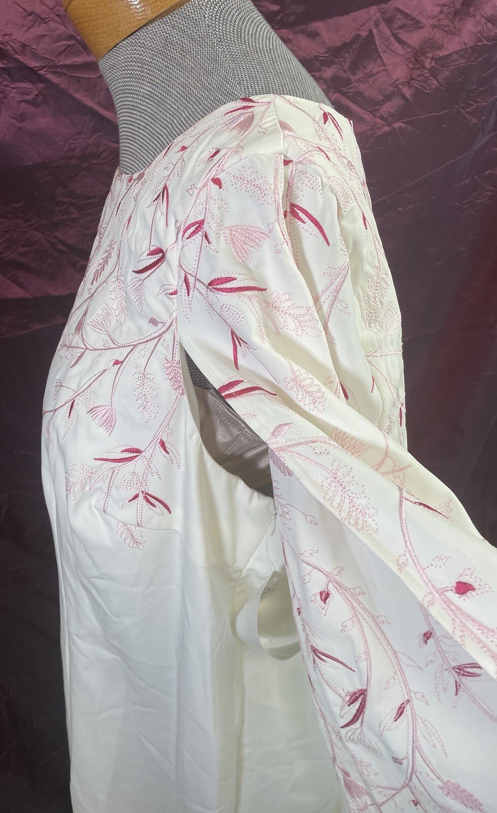 Plus size cape Dress Size 22W (2X) Ivory Floral ASTRO wedding church NEW (hh49)