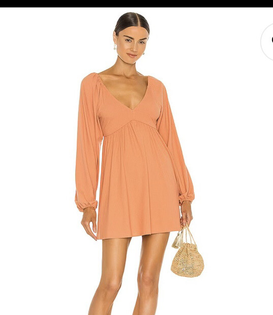 Lovers and friends revolve Giorgia Dress in Ginger
