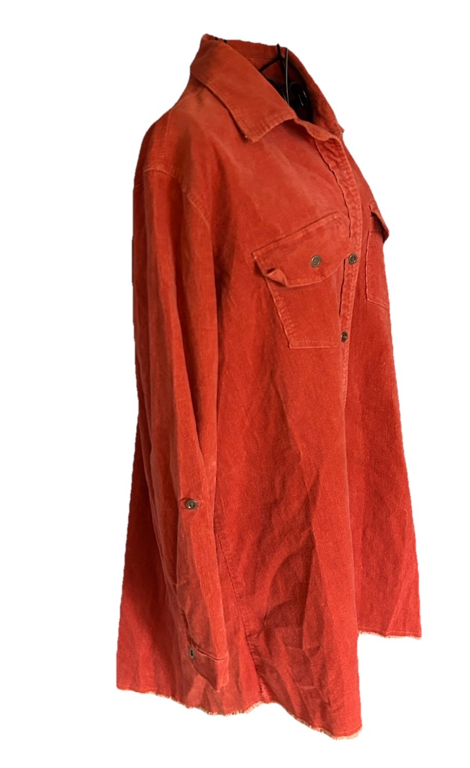 Womens Umgee NWT Rust Cordoury Shirt Dress Med Western Long Sleeve Button Up