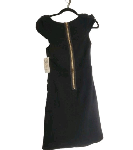 NWT Anthropologie Leifsdottir Vortex Pucker Wool Dress Black Size 6 Flawless