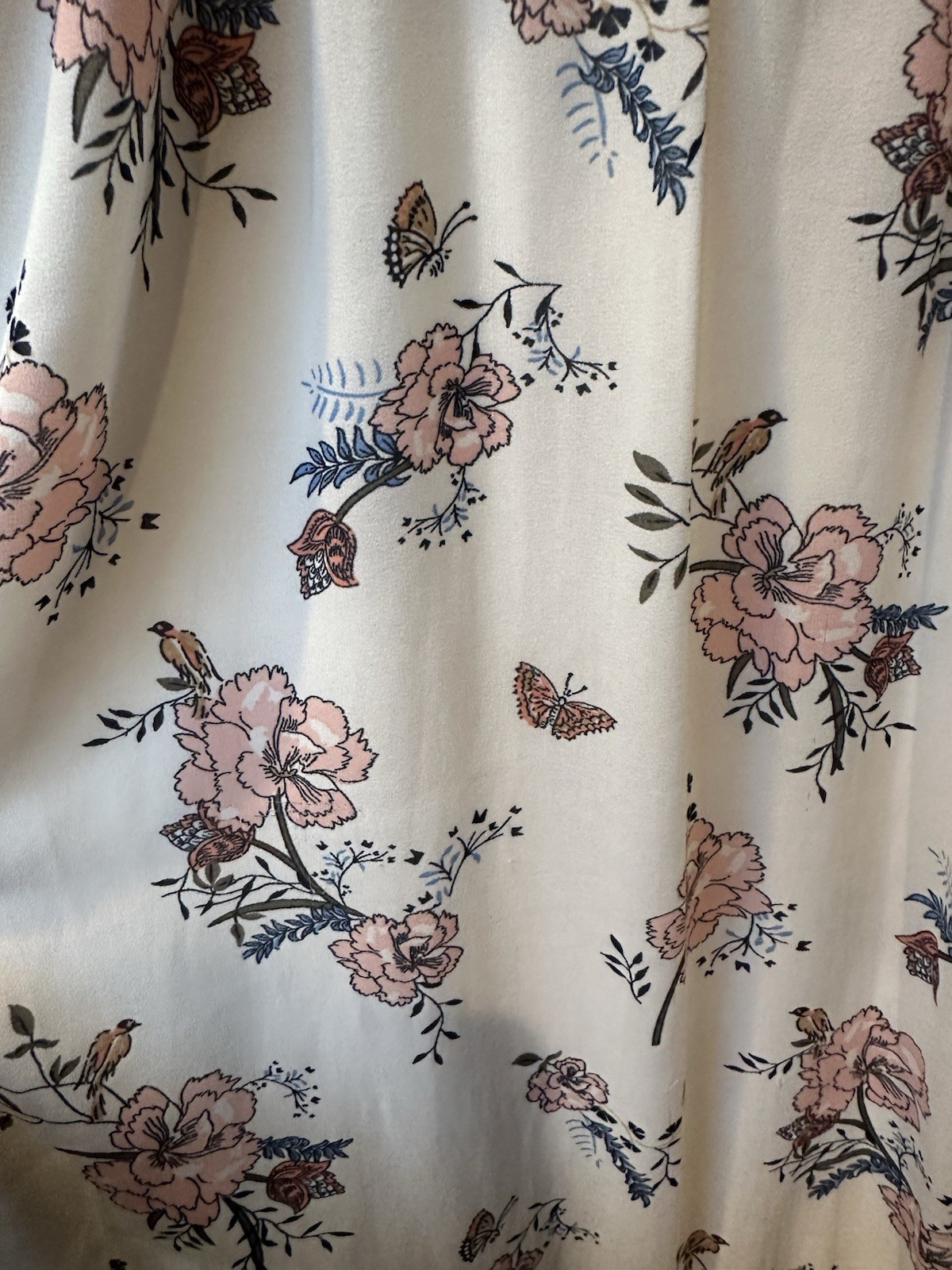Abercrombie & Fitch White Floral Maxi Dress Tiered Sheer Cutouts Size L Zipper