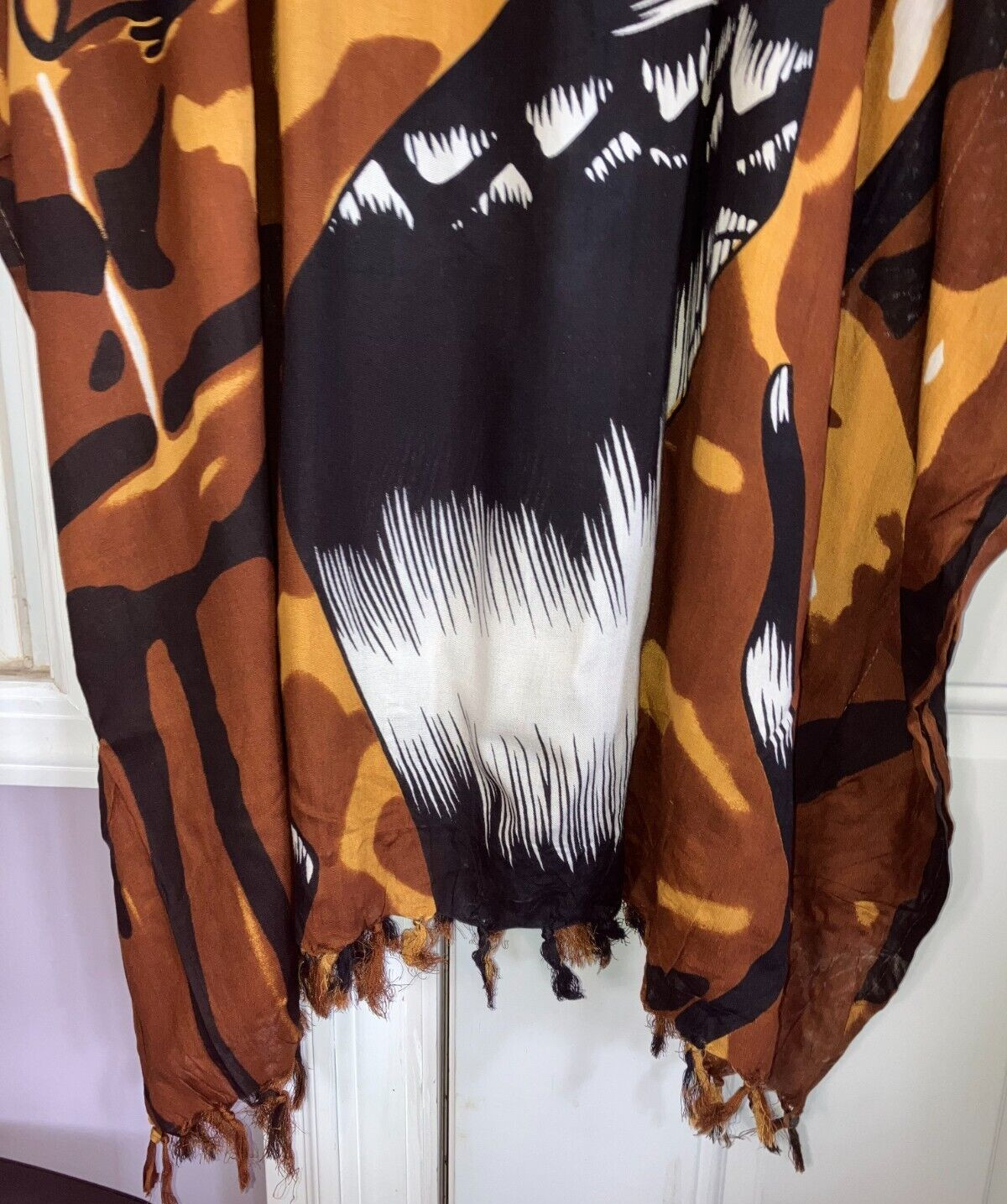 NEW SANTE 100% RAYON 3X MUMU KAFTAN CAFTAN HOUSE DRESS BLACK BROWN GOLD #HJ