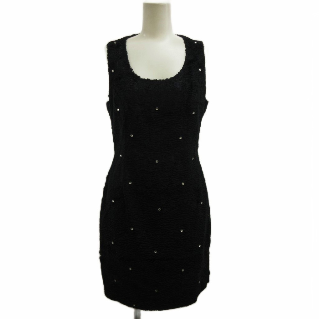 VERSUS Black Sleeveless Knee-Length Dress M 60%Viscose 40%Cotton Excellent Cond