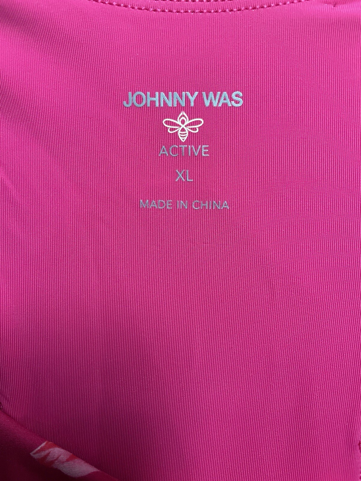 Johnny Was XL Misty Fall Everyday Tennis Dress Pink Floral Print Racerback $270