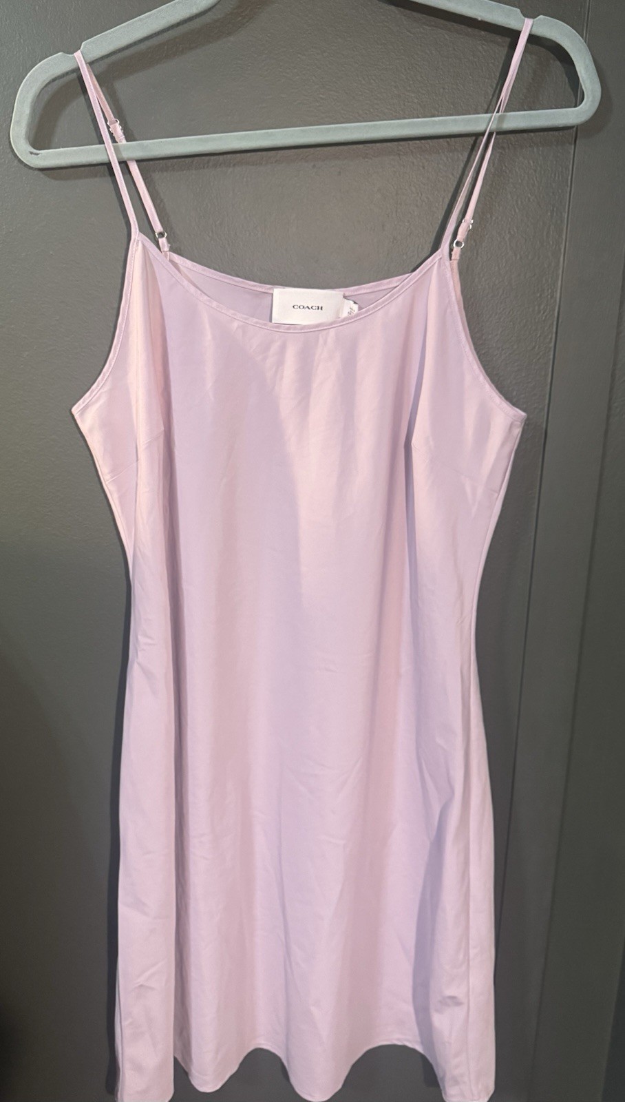 Coach Womens Lavender Slip Mini Dress Pullover Sleeveless Size Large