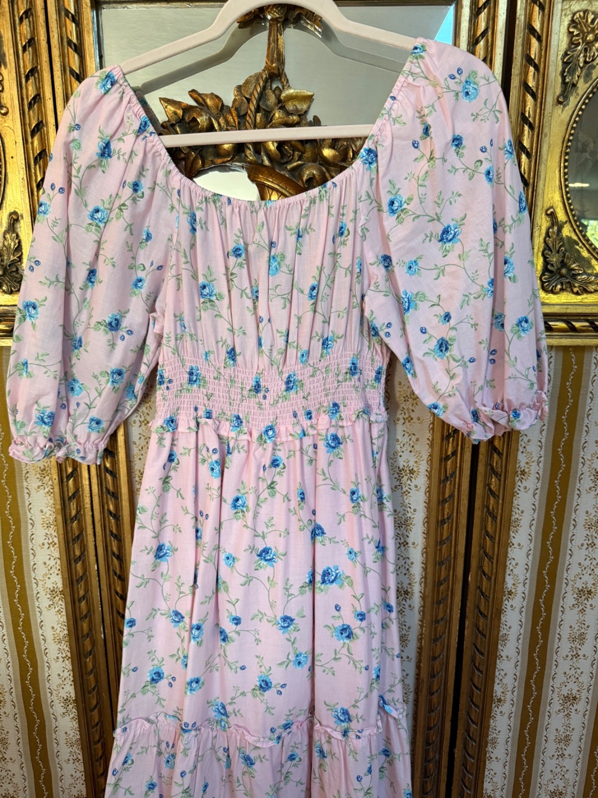 NWT LoveShackFancy x Target Sabine Pink Floral Maxi Dress Cotton Ruffle XXS P